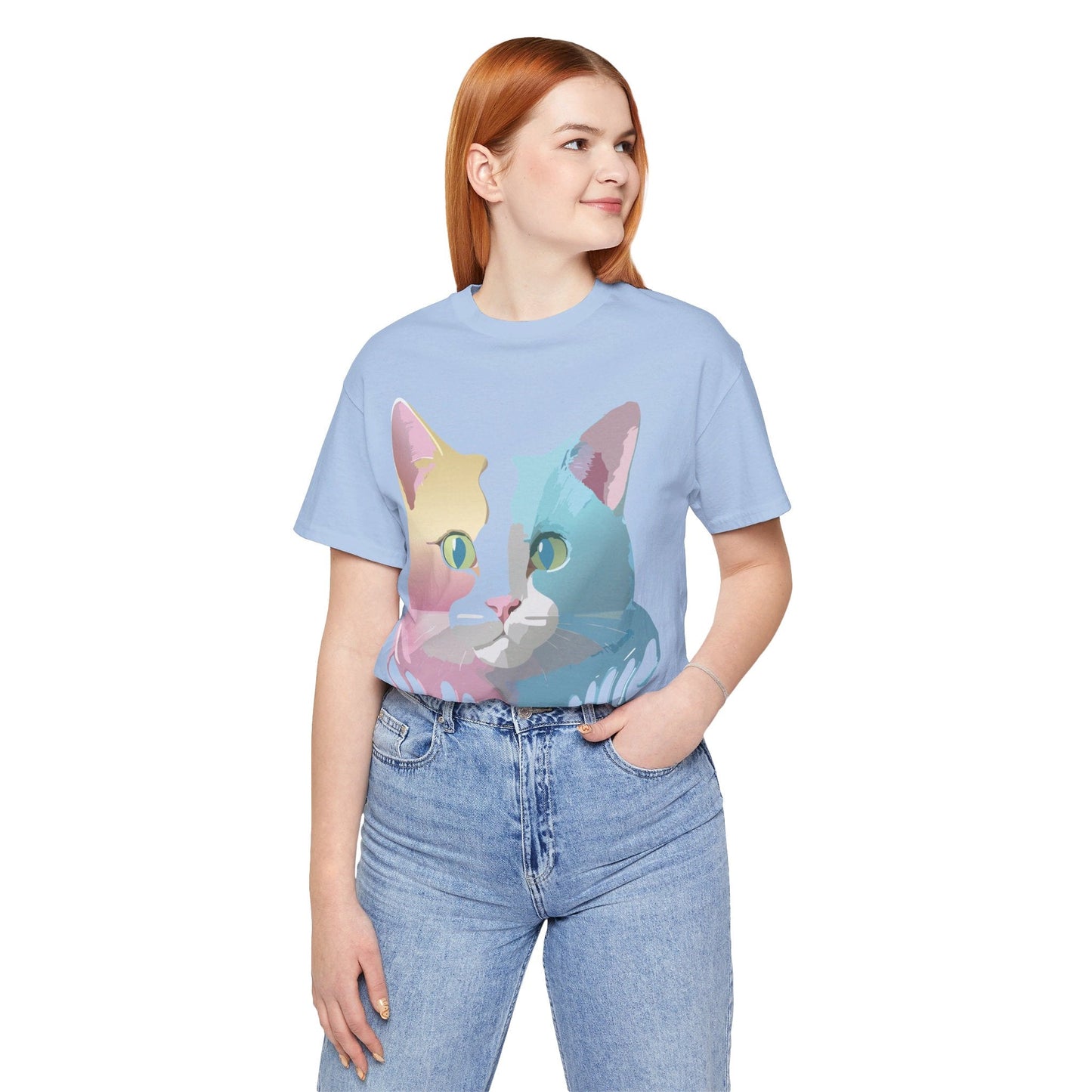Cat Graphic Tee Unisex Short Sleeve Shirt Vintage Style Adelpha