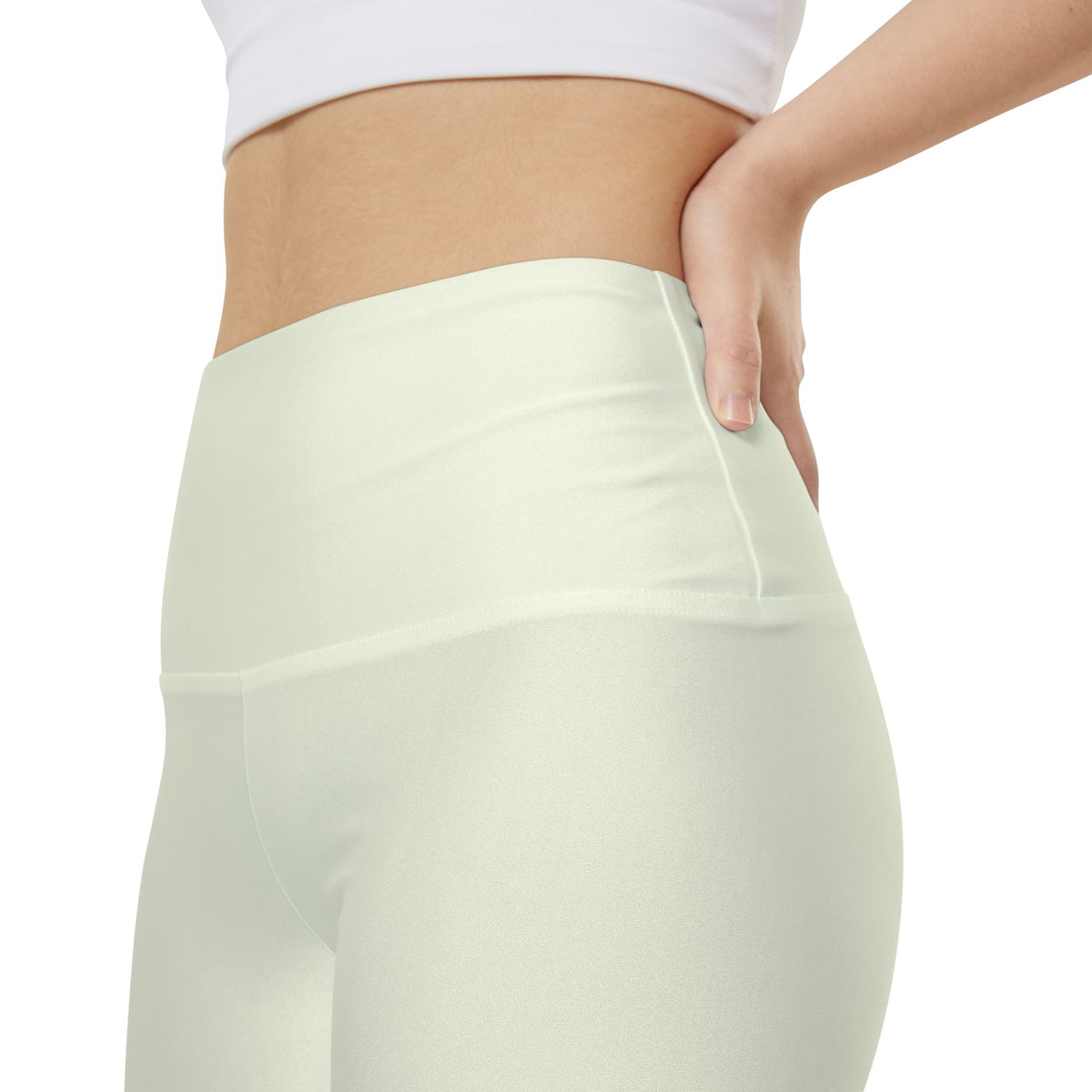 Shell Beige Women's High-Waist Workout Shorts — Solid Light Sage Biker Shorts for Yoga & Training