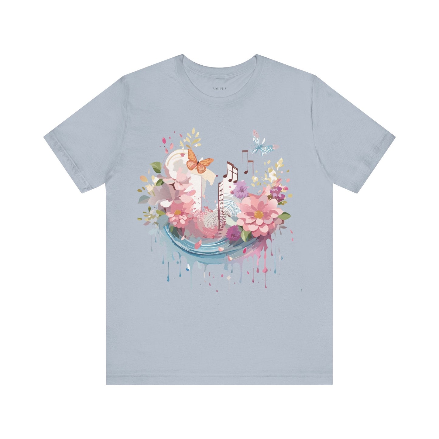 Music Graphic Unisex 100 Cotton Vintage Art with Musical Elements Tee 122