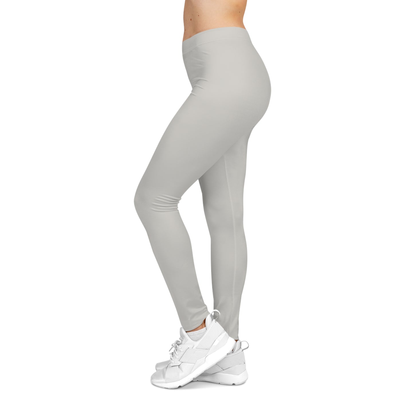 Dust Grey Color Women's Poly-Span Casual Leggings Print Everyday Activewear Pants