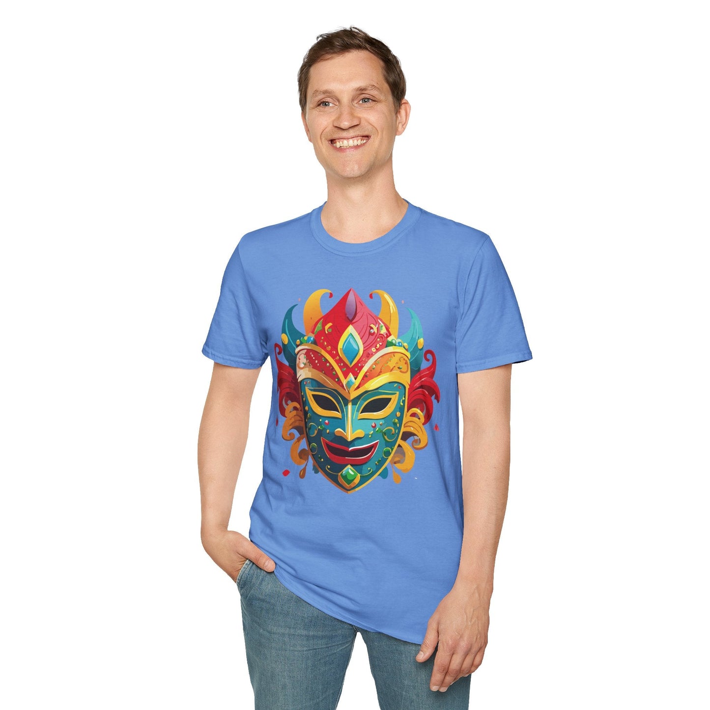 Mask Graphic Unisex Cotton Masquerade Design Artwork Tee 15