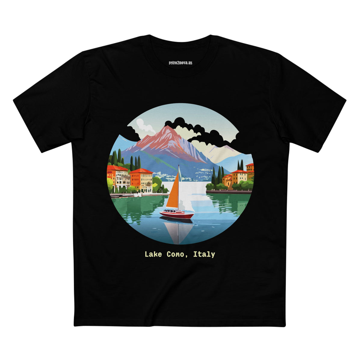 Lake Como Italy illustration T-Shirt | Scenic Travel Italy Tee