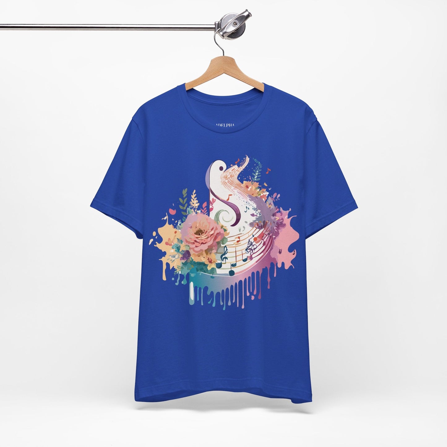 Adelpha Graphic Tee Unisex Short Sleeve Vintage Inspired Artwork Music Theme T Shirt