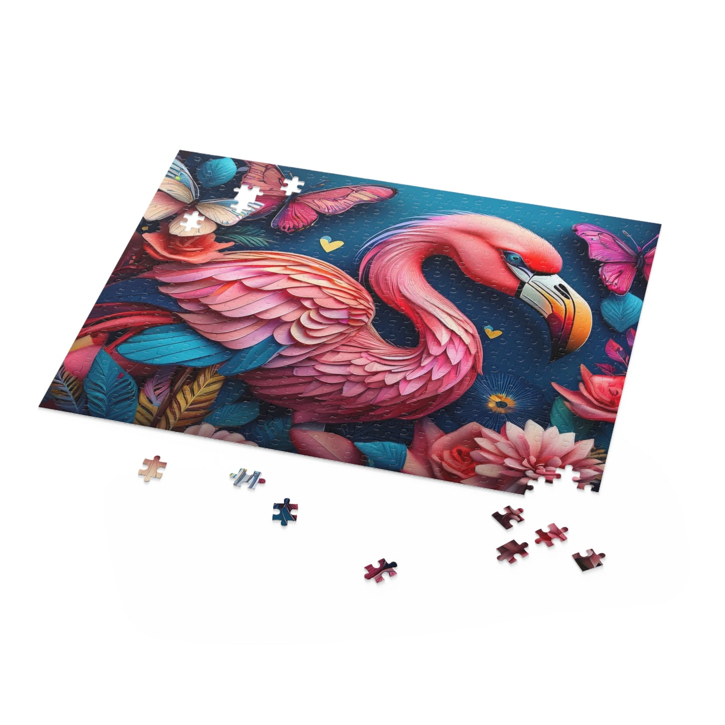 Puzzles-30 Kids Flamingo Puzzle 500-Piece  Floral Flamingo Puzzle 500-Piece, Birds Kids Puzzles Size: 16" x 20",  Ages 9+