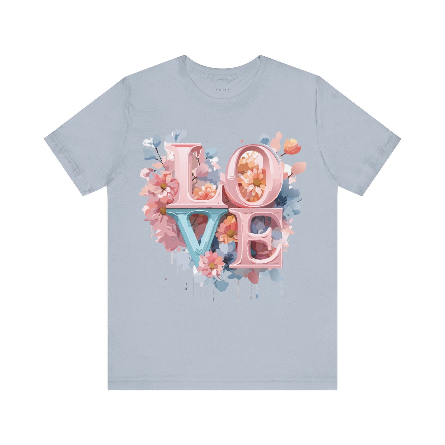 Valentine Day Graphic Unisex 100 Cotton Vintage Artwork with Love and Flower Design Tee 57