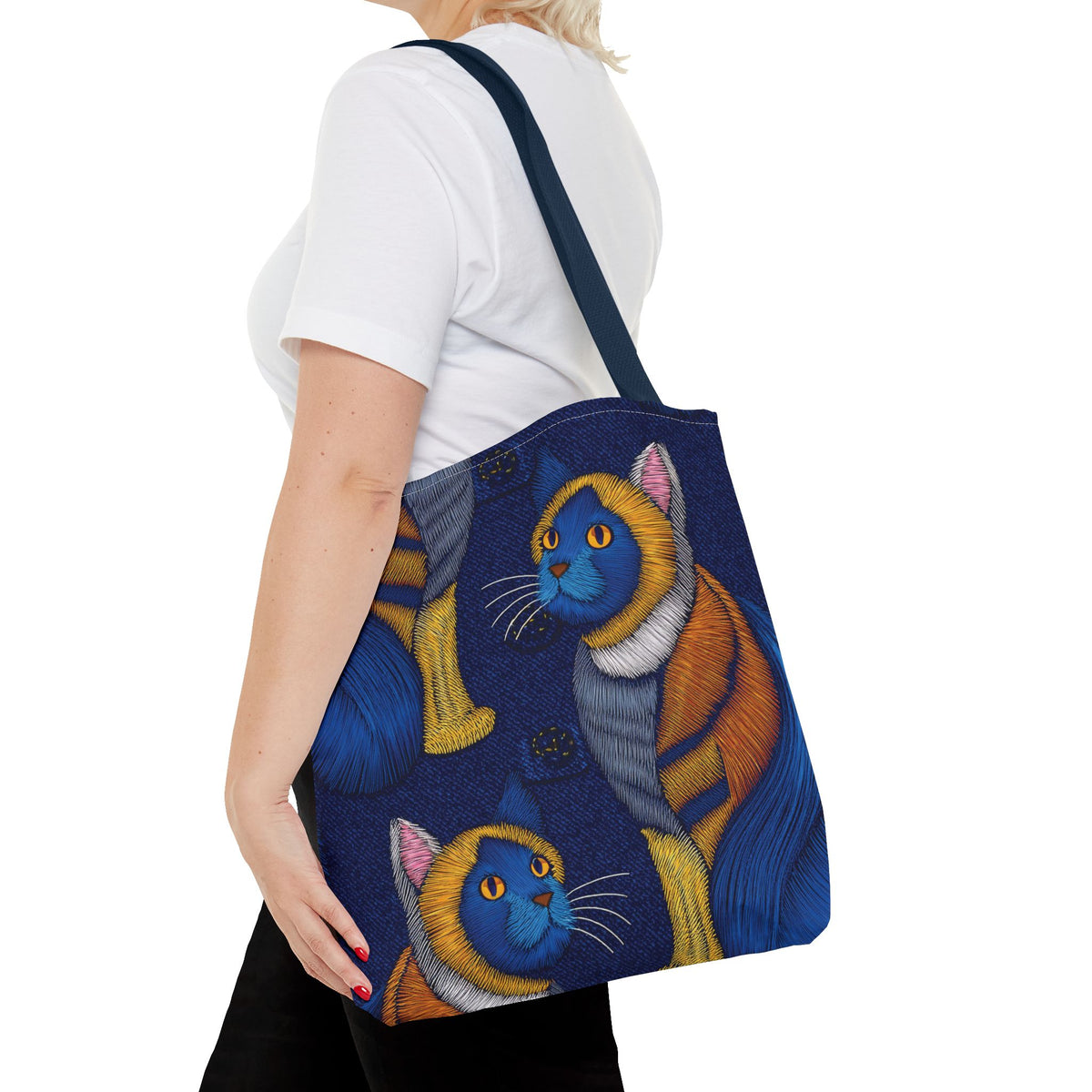 Denim Fabric Imitation Print Unisex Canvas Bag Poly Spun 3 Sizes Tote Bag 190-4