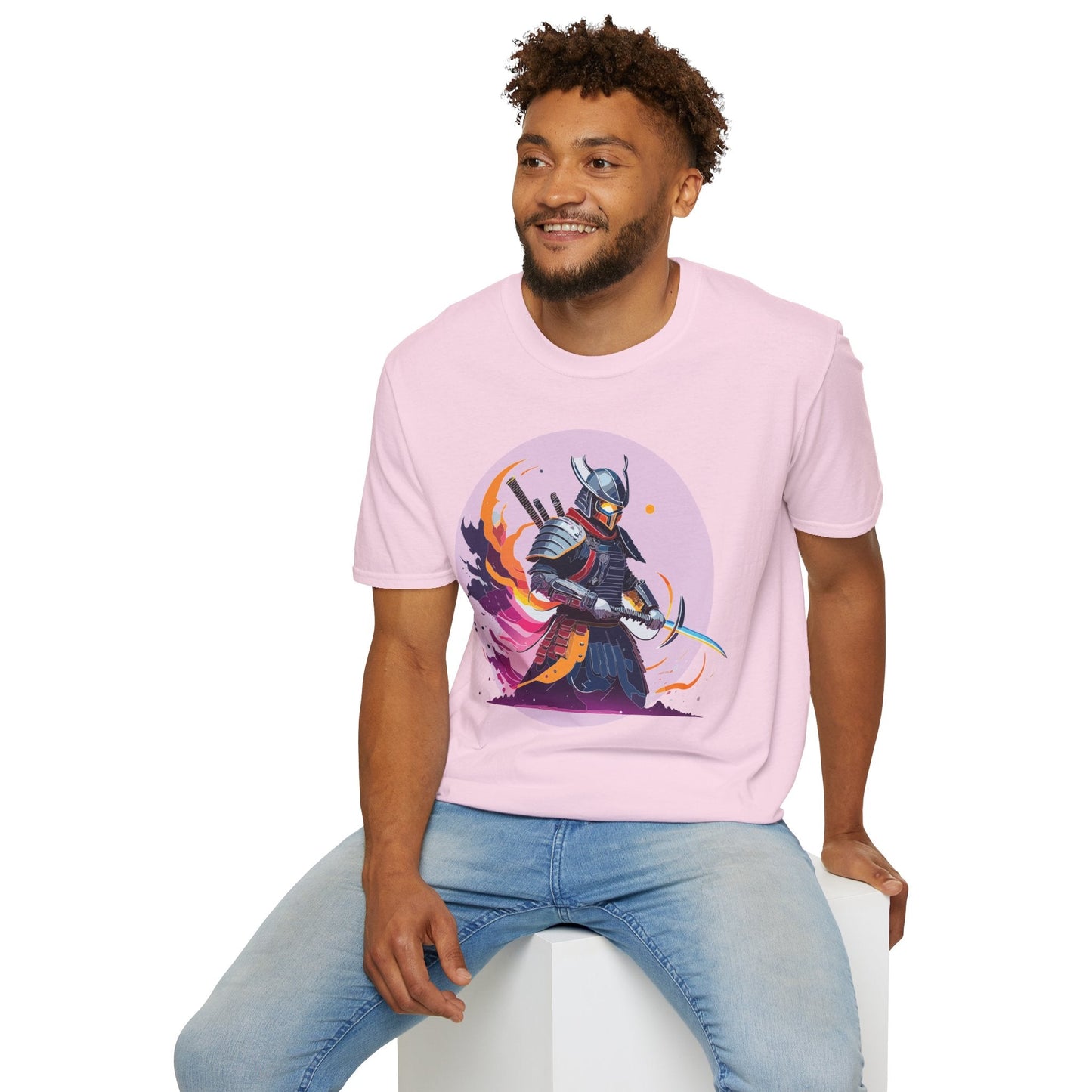 Samurai Shirt Unisex Short Sleeve Tee With Samurai Print Softstyle Gildan 64000 Ring Spun Cotton