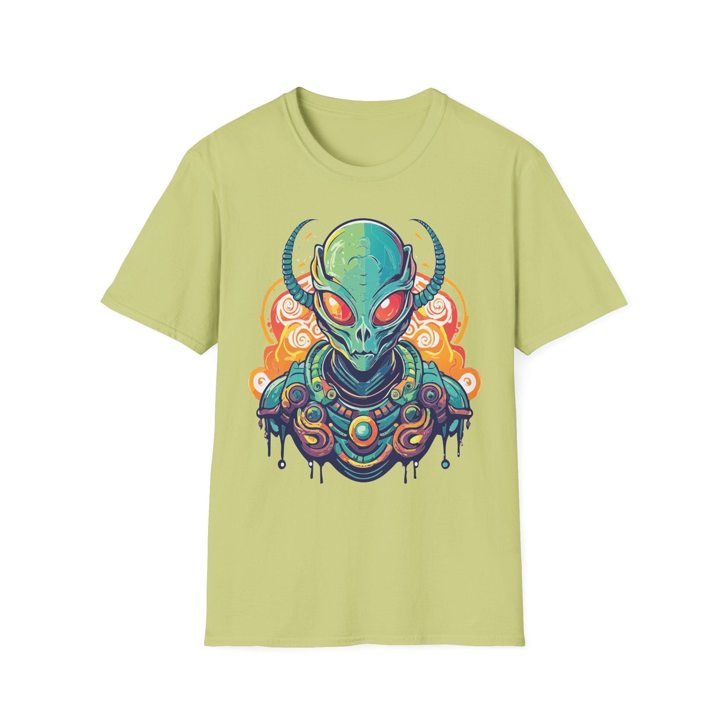 Cosmos Alien T Shirt Unisex Softstyle Cotton Tee With Space Artwork Graphic Design