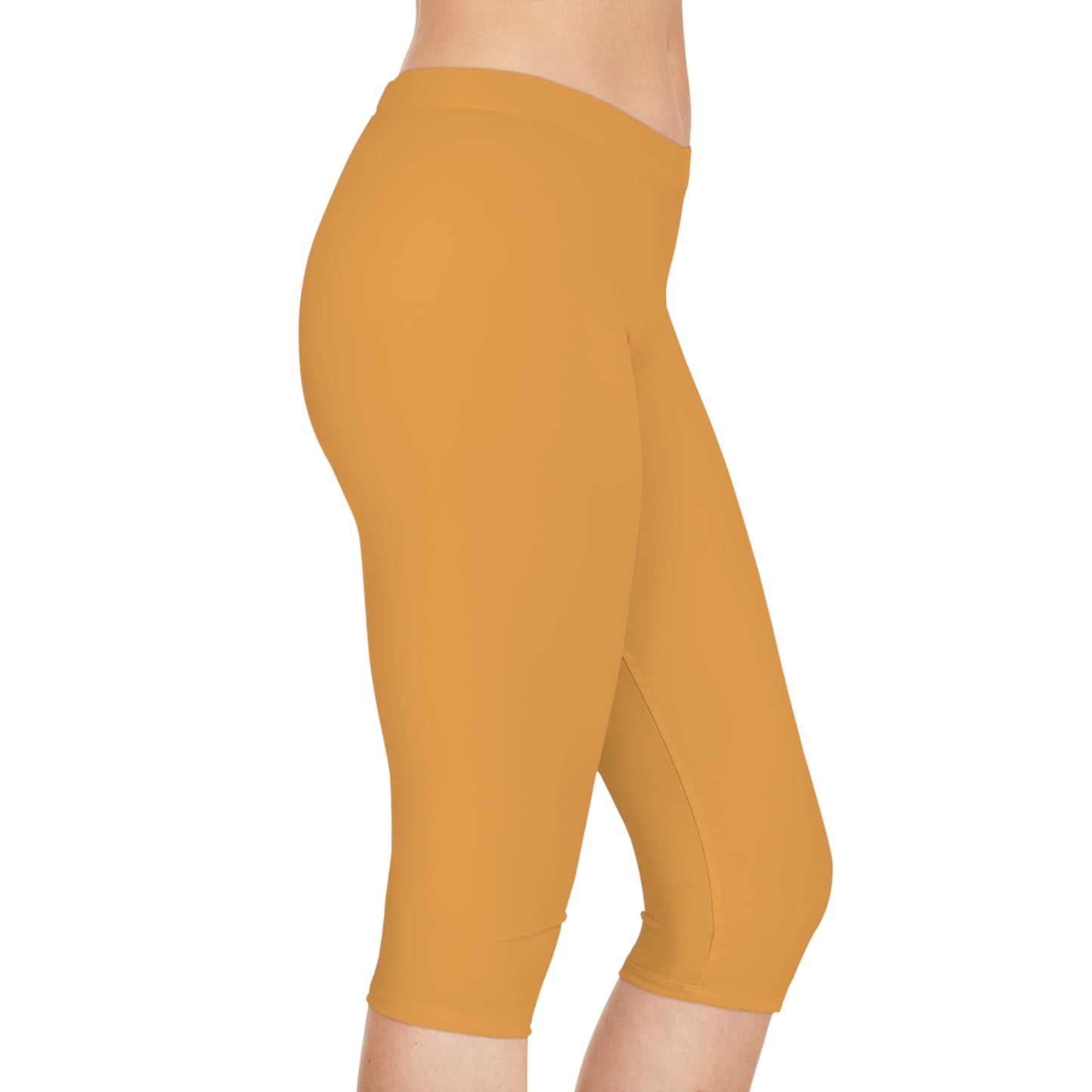 Orange Color Capri Leggings, Orange Capri Leggings 8