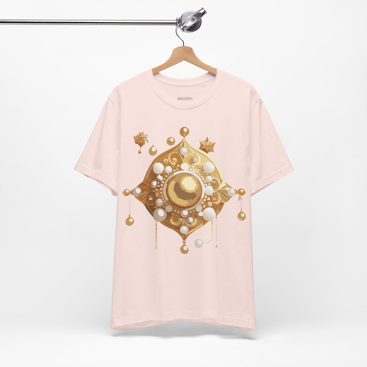 Jewelry Graphic Unisex Cotton Bella+Canvas Tee with Gemstones Art Design m37