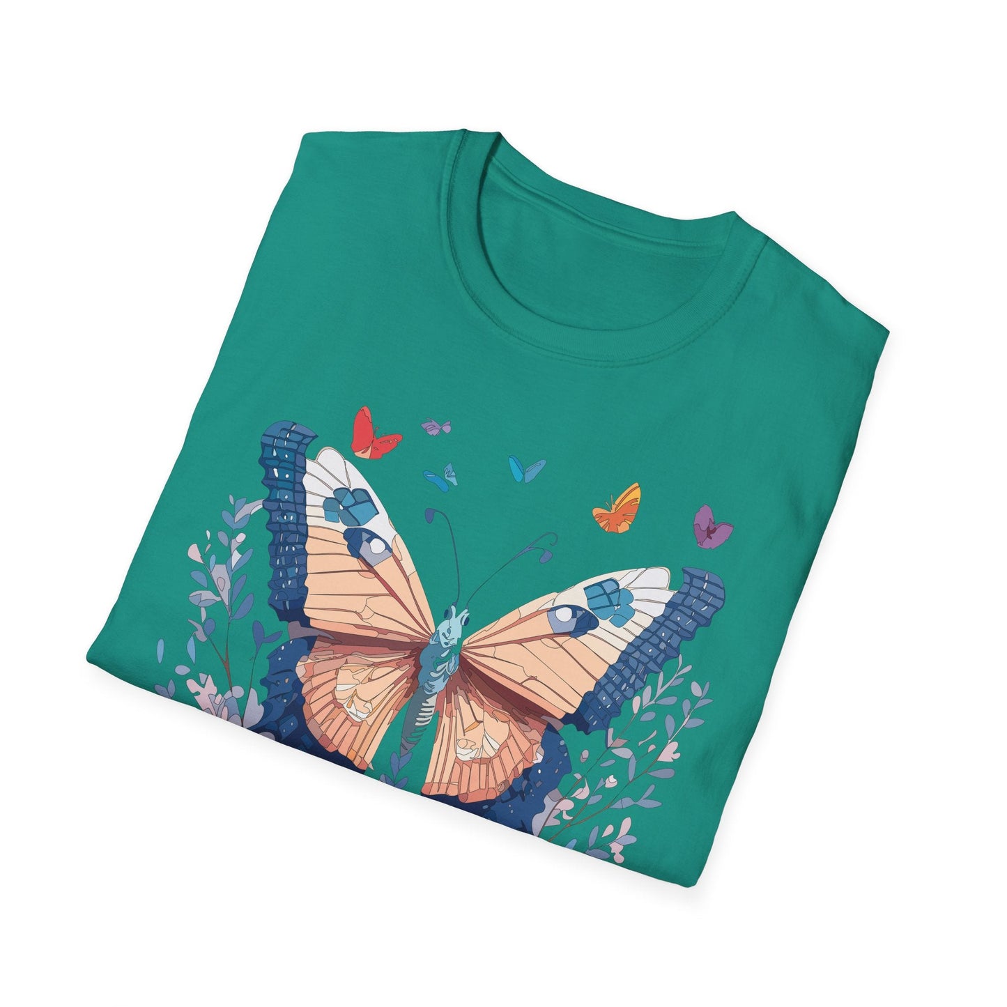 Unisex Butterfly Shirt Monarch Design Gildan Softstyle 64000 Short Sleeve Tee For Men And Women