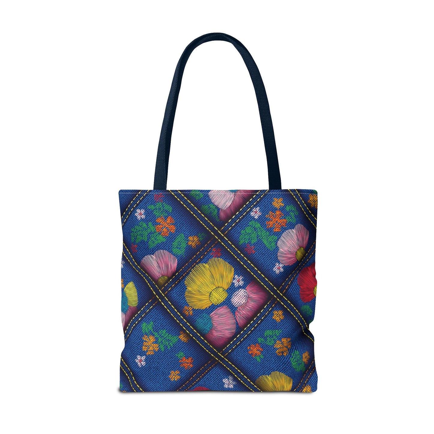 Denim Fabric Imitation Print Unisex Canvas Bag Poly Spun 3 Sizes Tote Bag 132