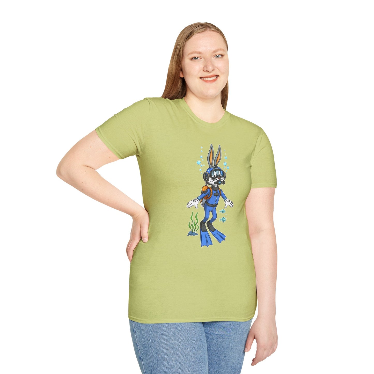 Bugs Bunny T Shirt Unisex Short Sleeve Cartoon Tee Gildan Softstyle 64000 Cotton