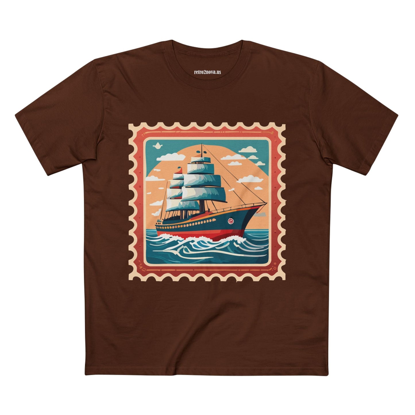 Postage Stamp Shirt Unisex Premium Cotton Tee With Original Art Design Retro2Nova