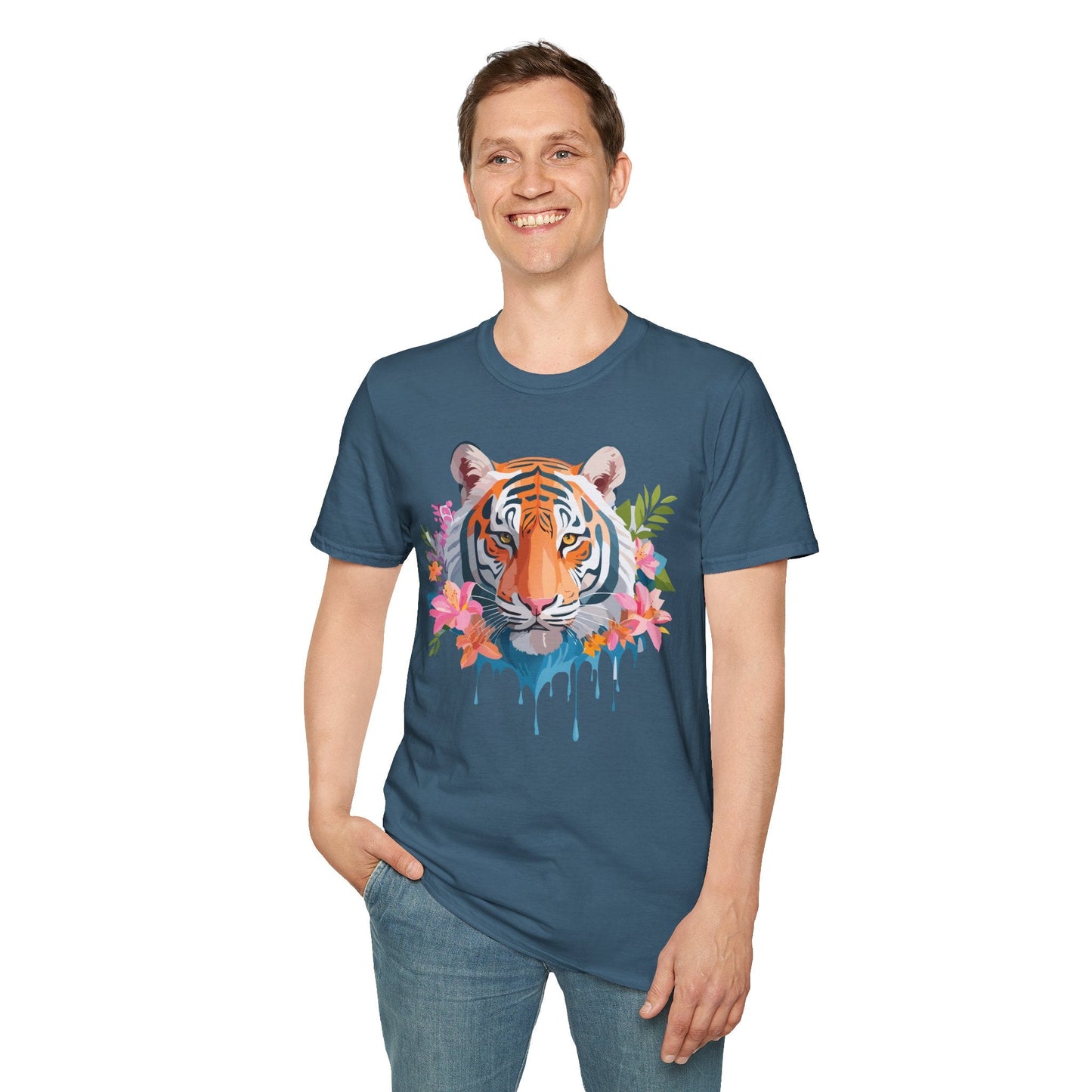 Tiger Shirt Unisex Animal Tee Gildan Softstyle 64000 Cotton Tee
