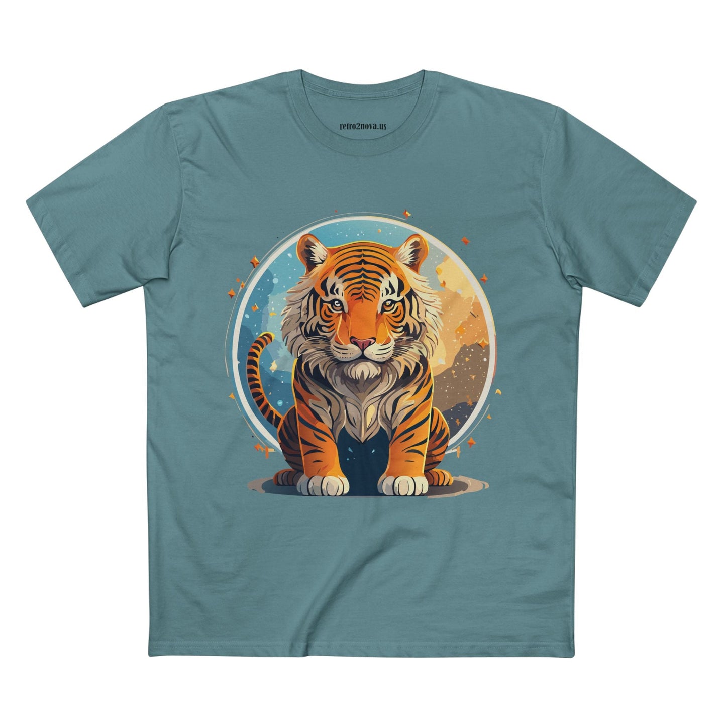 Unisex Premium Cotton Staple Tee With Original Tiger Art Design From Retro2Nova Art Collection For Everyday Comfort