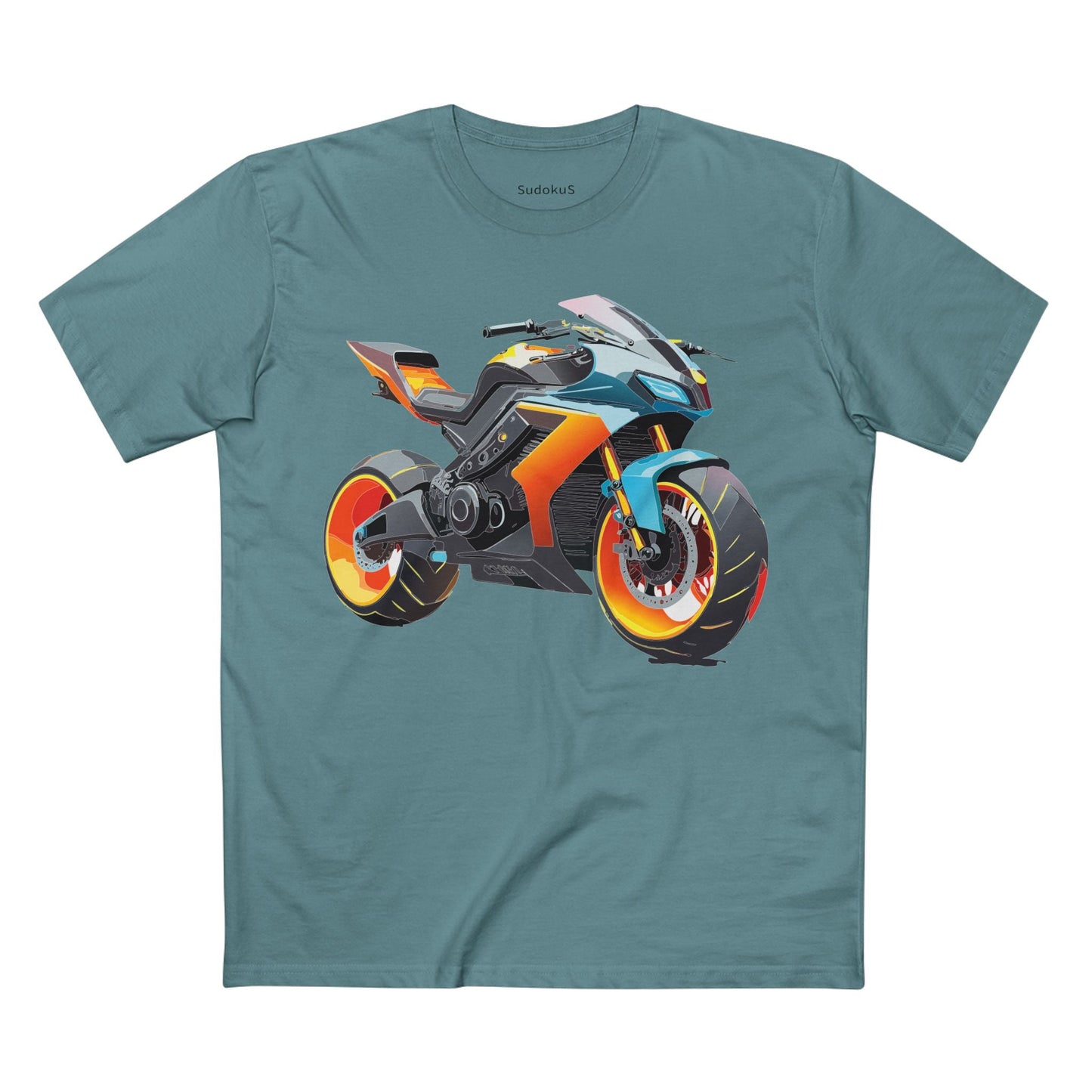 Moto Bike Graphic Unisex 100 Cotton Staple Tee 29