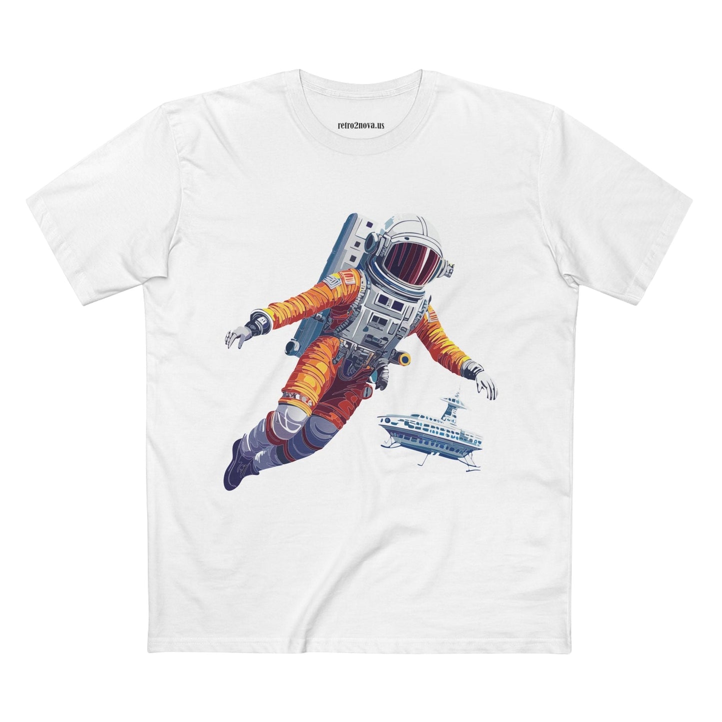 Cosmos Astronaut Shirt CS21 Unisex Premium Cotton Tee with Original Art Design Retro2Nova