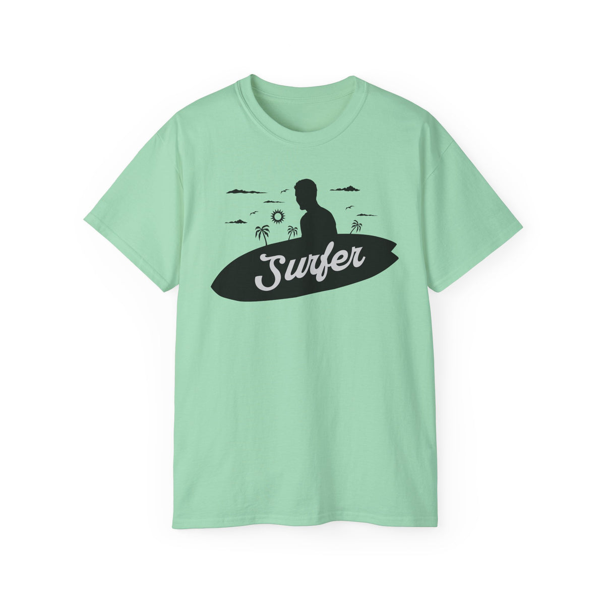 Surfer silhouette surfboard T-Shirt | Beach ocean waves design