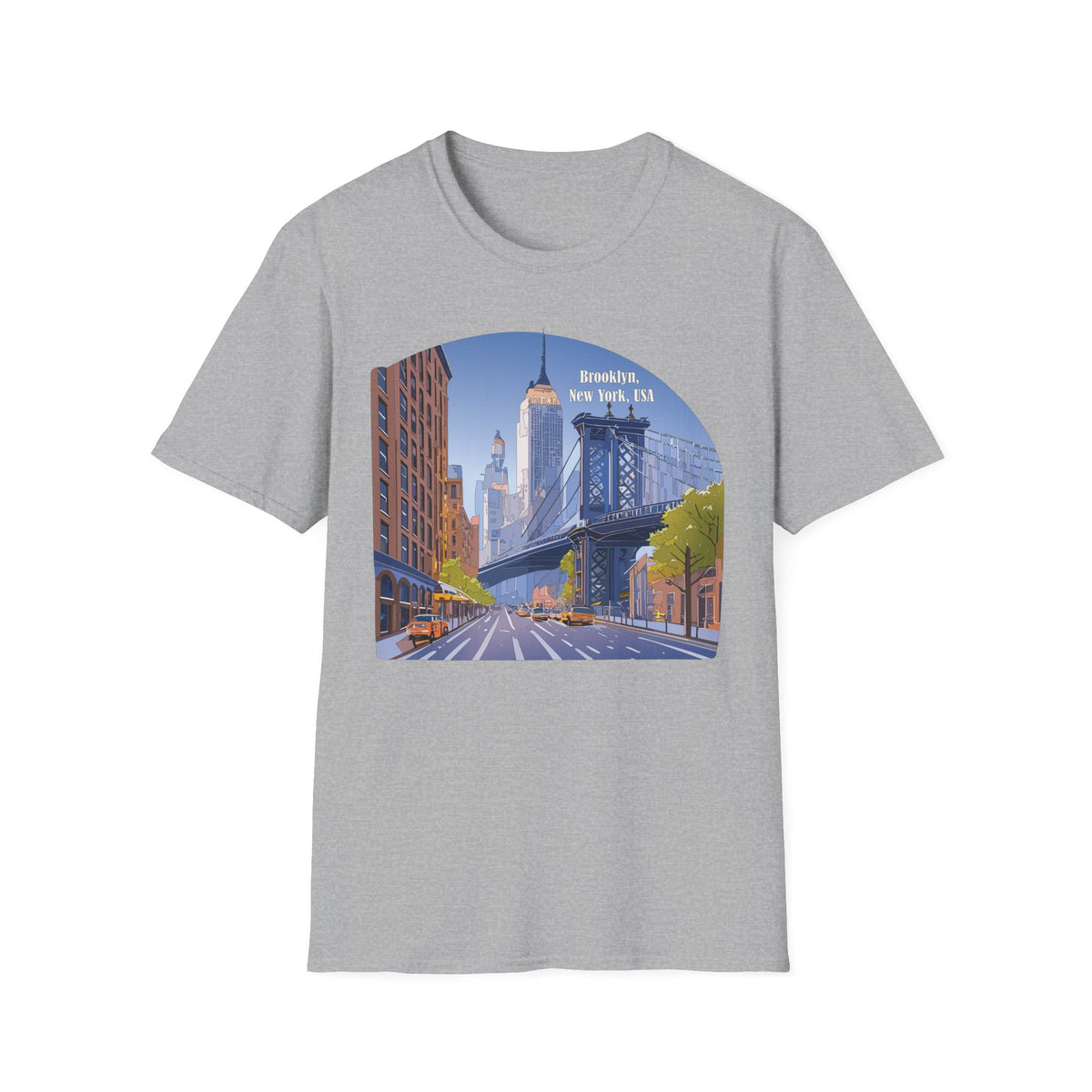 Brooklyn New York Skyline T-Shirt | Manhattan Bridge Cityscape