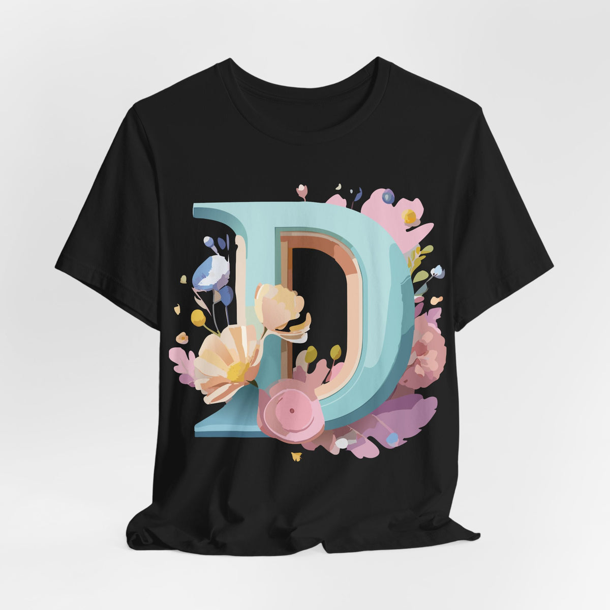 Letter D Graphic Unisex Cotton Bella+Canvas Tee with Art Letter Design