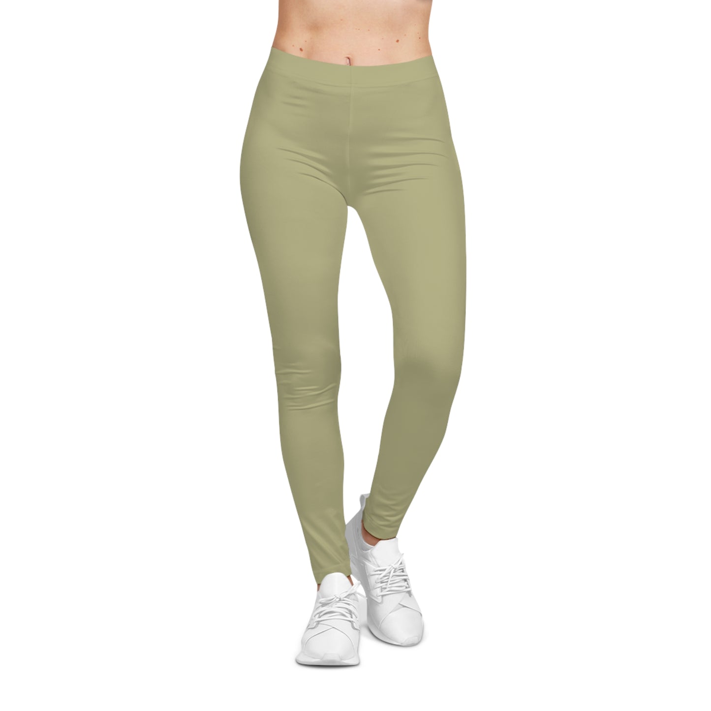Dry Sage Color Women's Poly-Span Casual Leggings XS-2XL