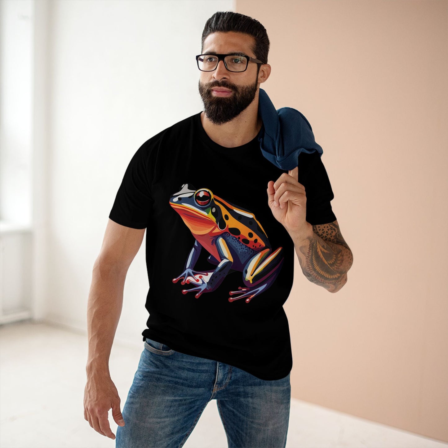 Unisex Frog Animal Shirt Premium Cotton Tee With Original Art Design Retro2Nova Exclusive Art Collection