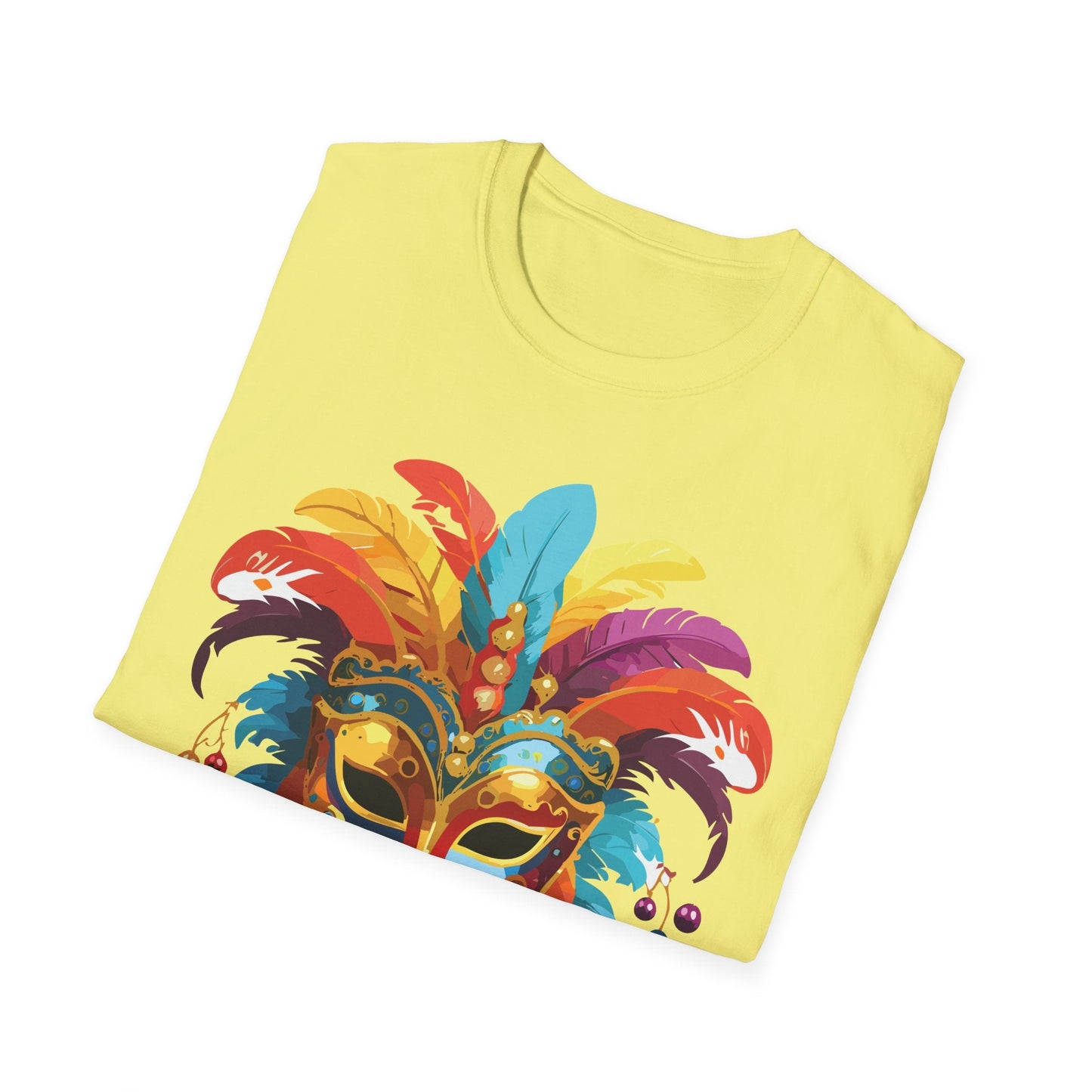 Mask Tee Shirt Unisex Masquerade Art Design Gildan Softstyle 64000 Short Sleeve Tee