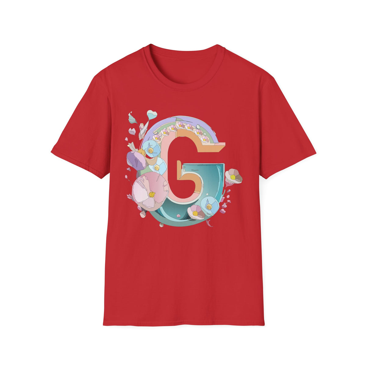 Floral Letter G T-Shirt | Botanical Initial Tee