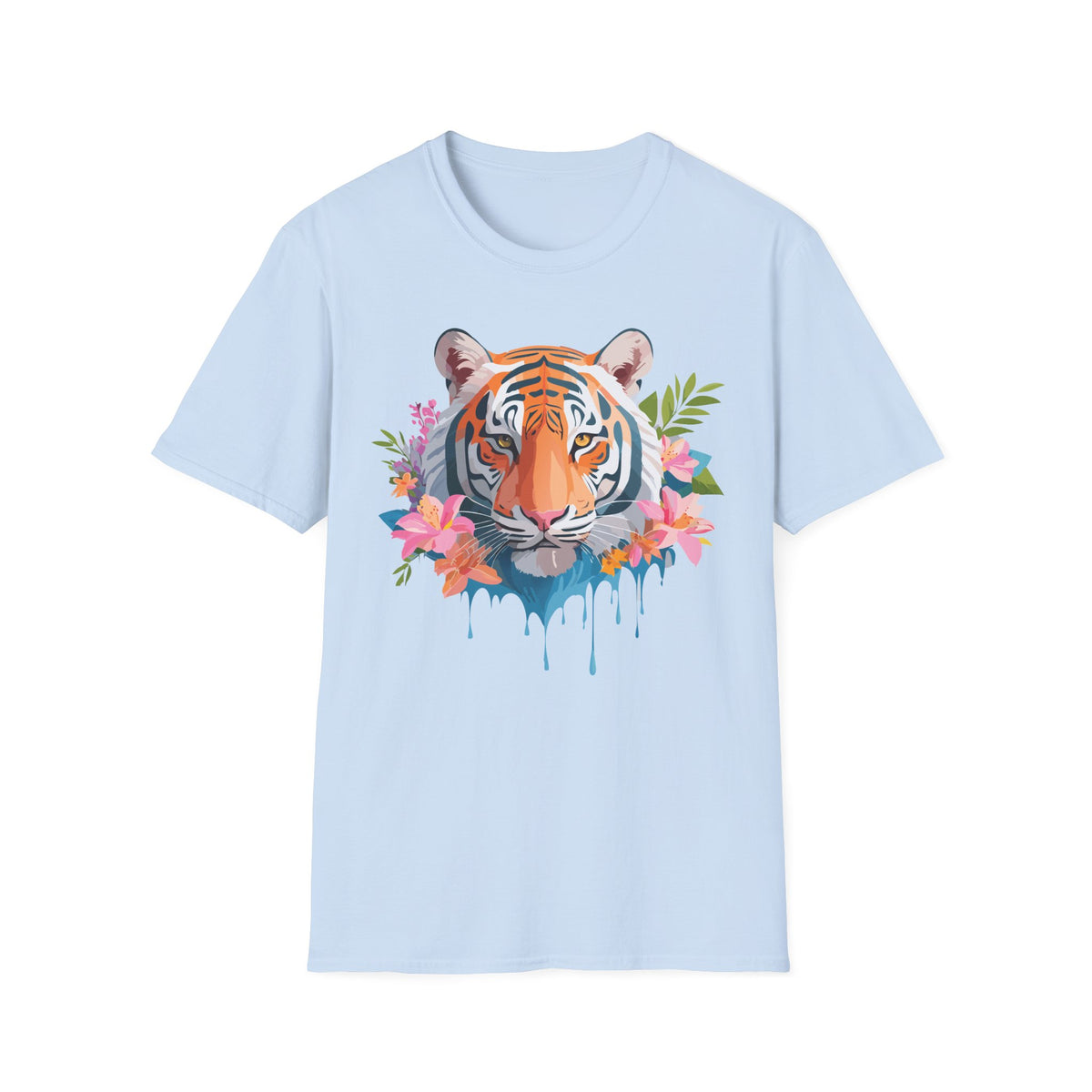 Floral Tiger Head T-Shirt | Watercolor Jungle Cat Tee