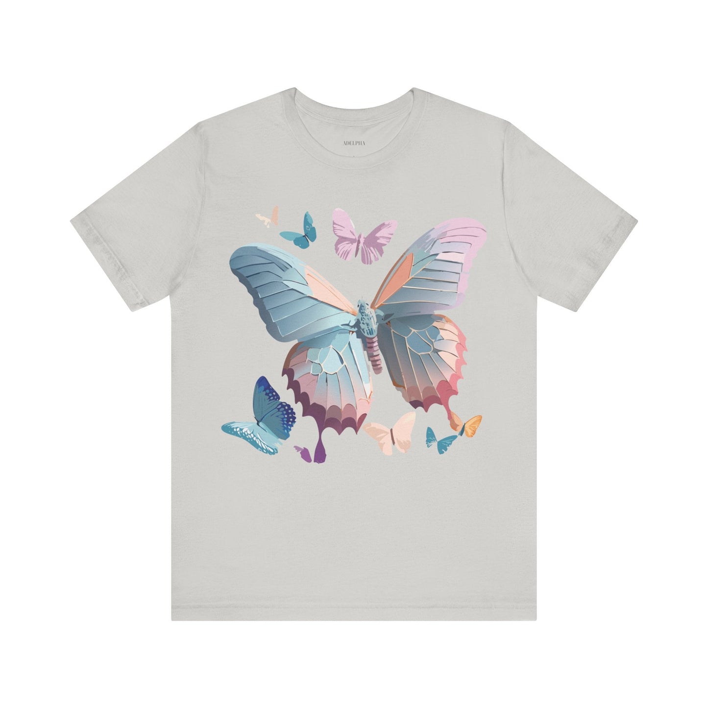 Butterfly Graphic Short Sleeve Tee Unisex Vintage Art Shirt By Adelpha