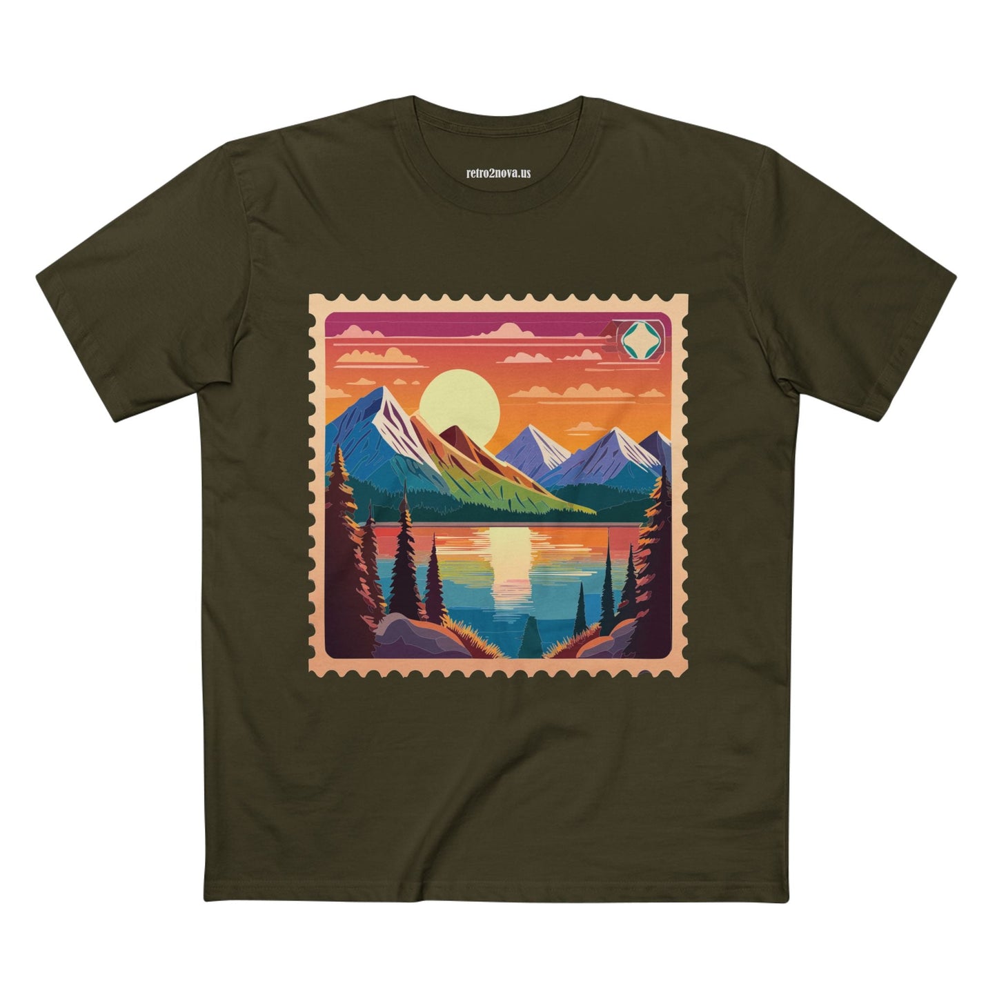 Postage Stamp Shirt Unisex Original Art Design Cotton Tee PS17 Retro2Nova Premium Cotton Staple Tee