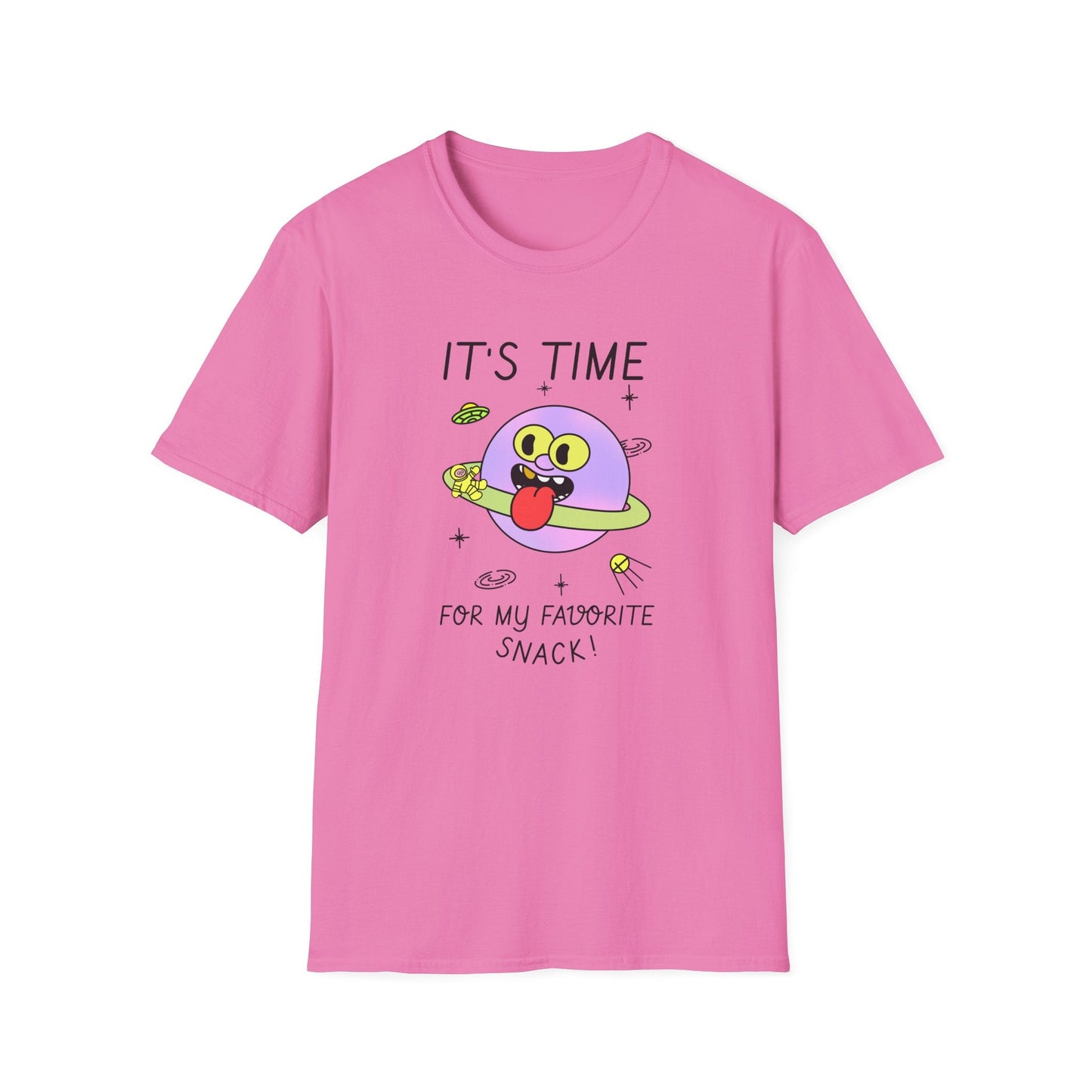 Snack Time Alien TShirt Time For My Favorite Snack Unisex Cotton Cute Space Graphic Tee