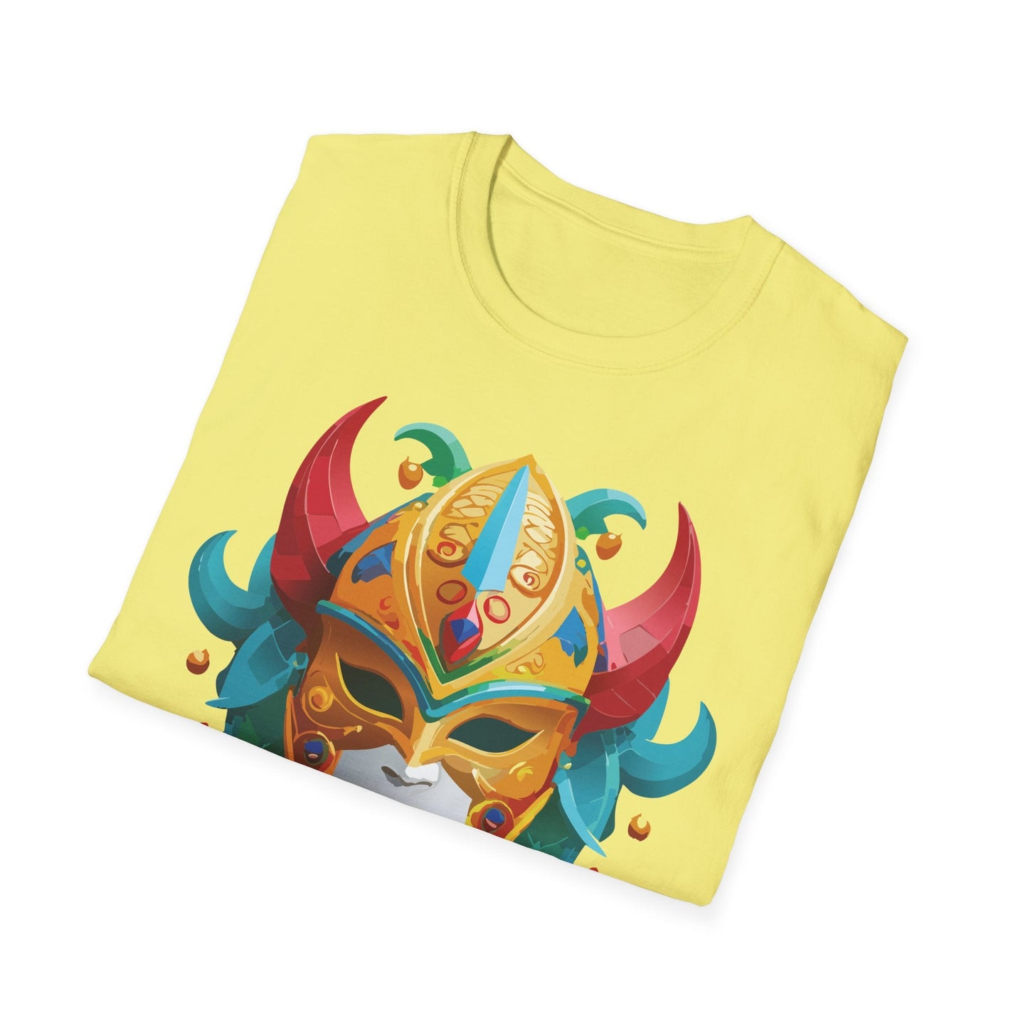 Unisex Mask Tee Shirt Softstyle Gildan 64000 Cotton Tee Masquerade Design Artwork