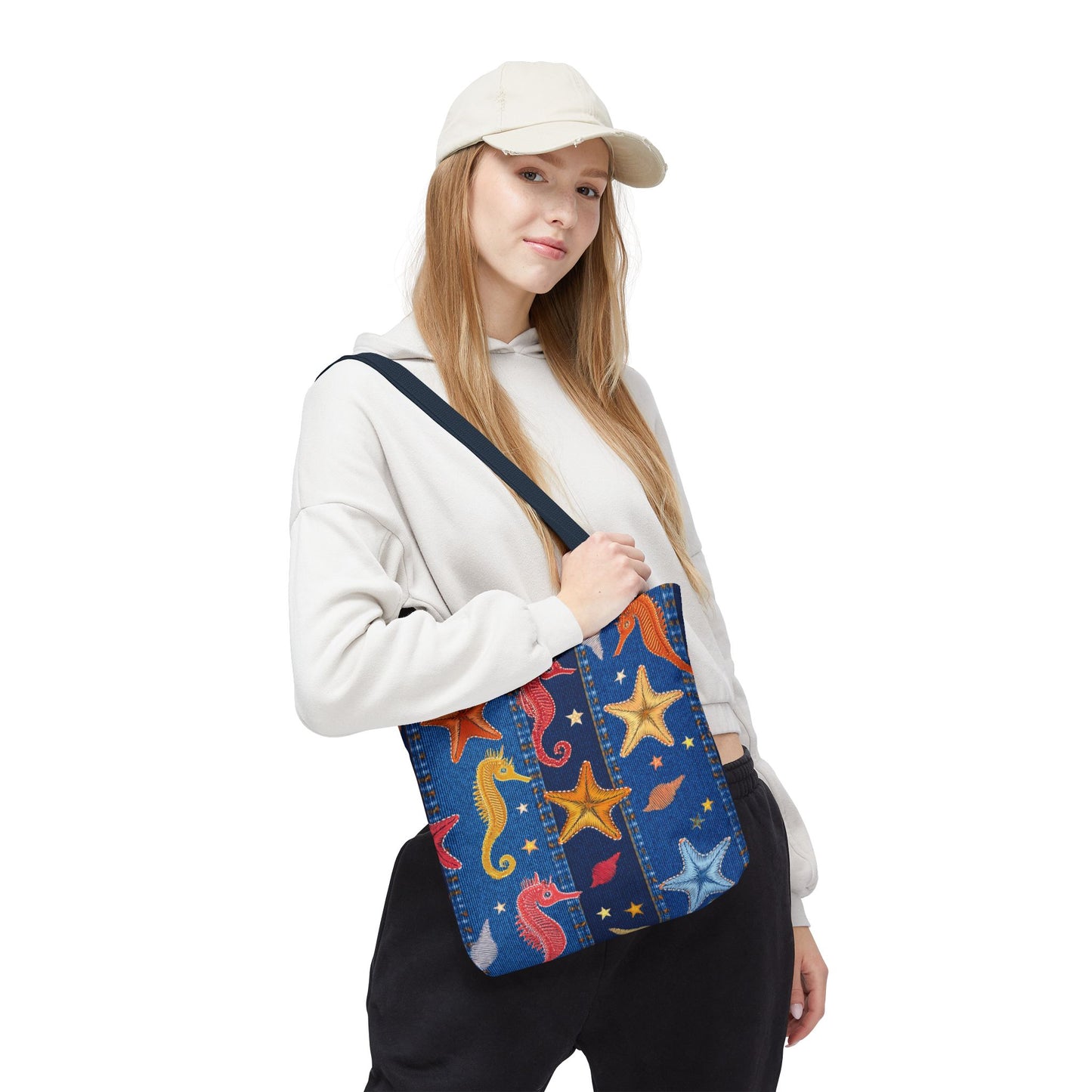 DENIM PRINT CANVAS BAG HIGH-QUALITY 100% SPUN POLY 3 SIZES CANVAS BAG-182-21