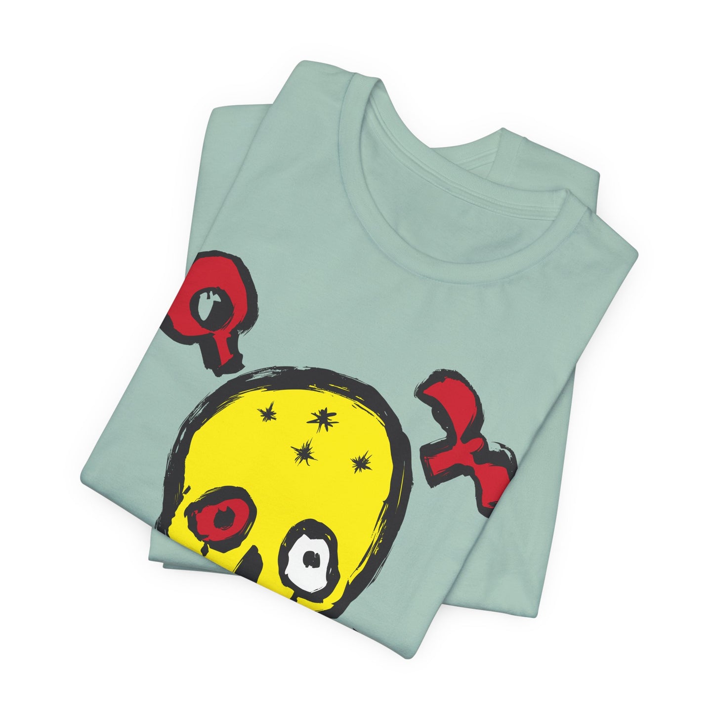 Yellow Skull Graphic Design Tee, Skull Shirt, Vintage Tees, Art Design T-Shirt, Vintage Graphic Tee, Art Shirts with Skulls