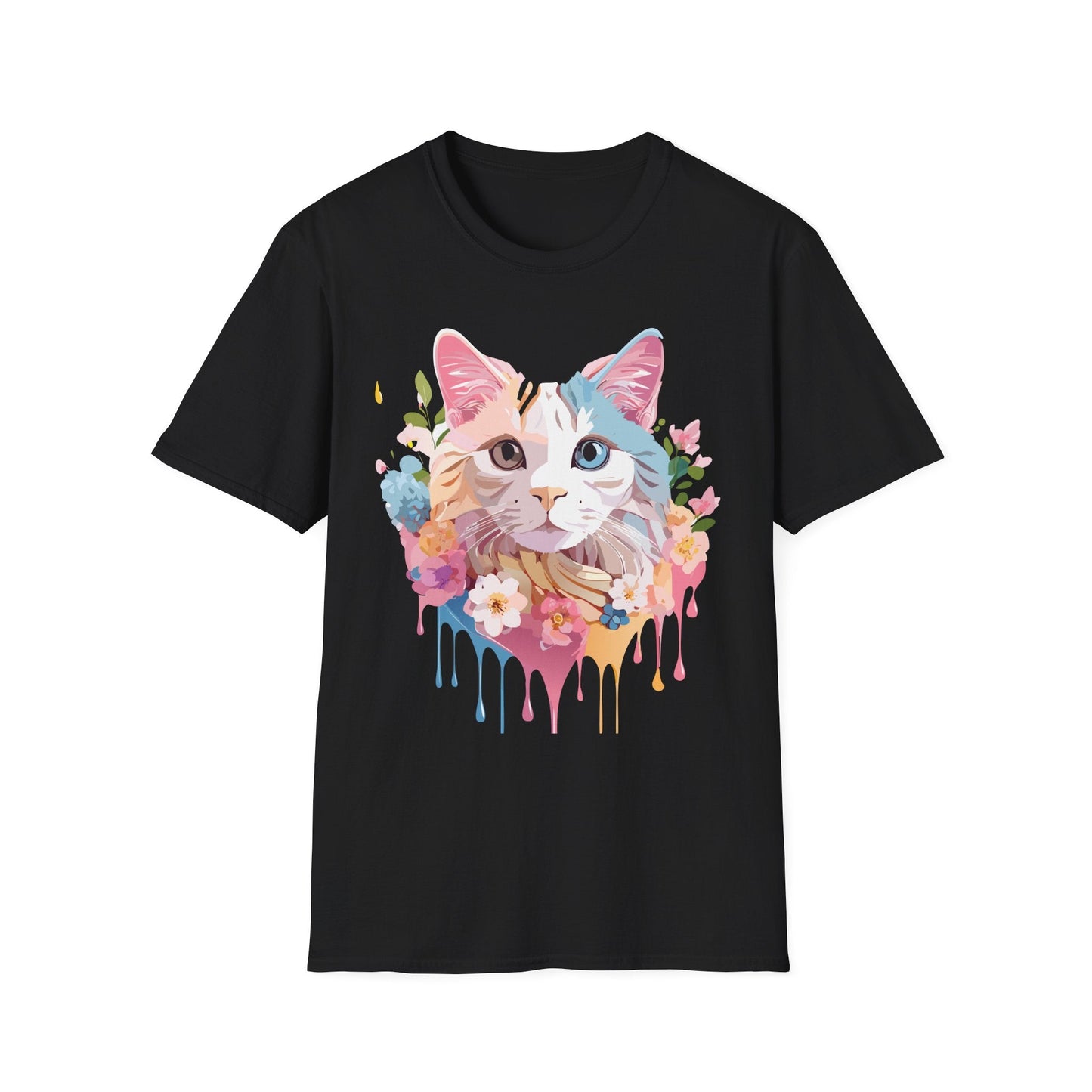 Cat Shirt Unisex Softstyle Tee 100 Percent Ring Spun Cotton Kitten Tee