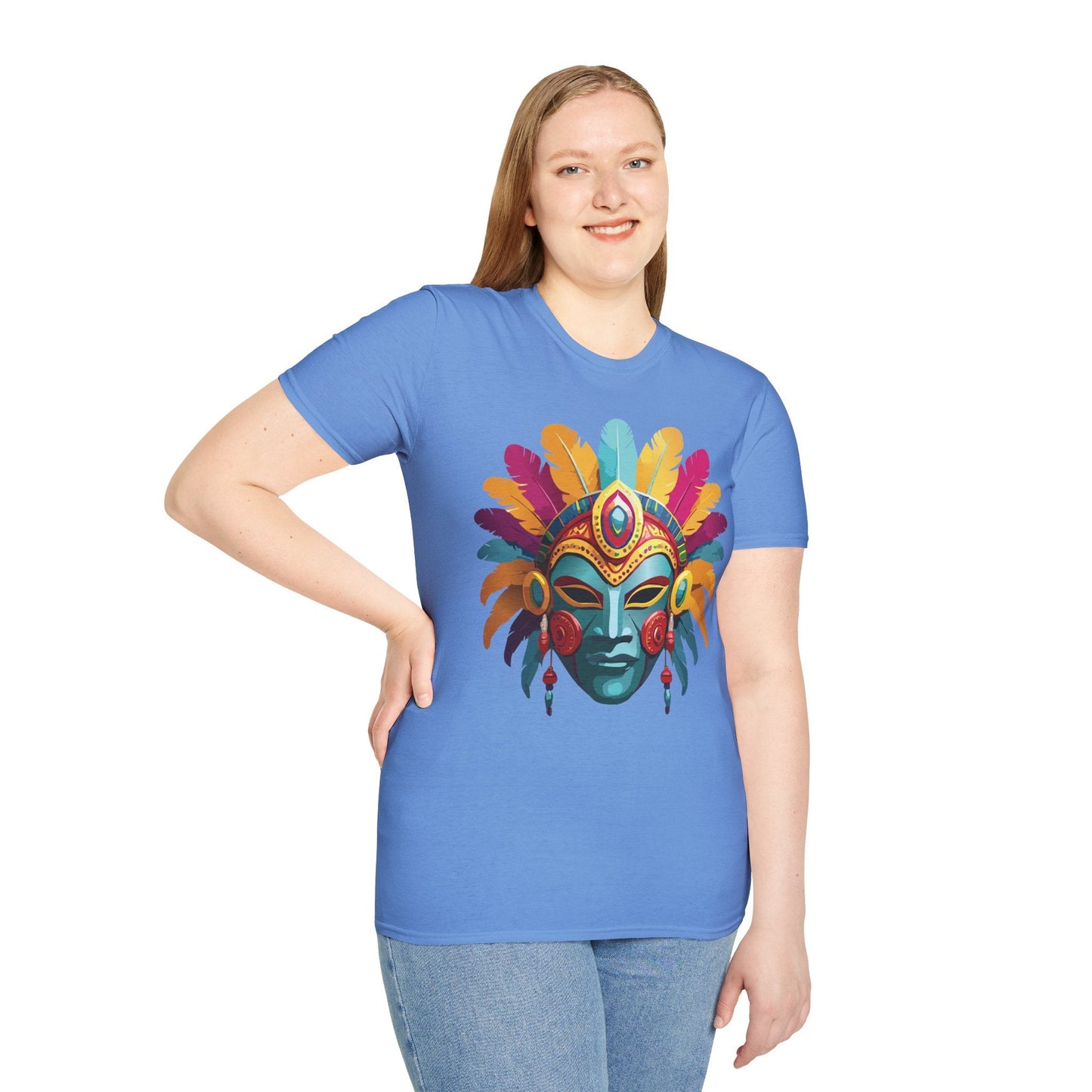 Mask Graphic Unisex Cotton Masquerade Design Artwork Tee 26