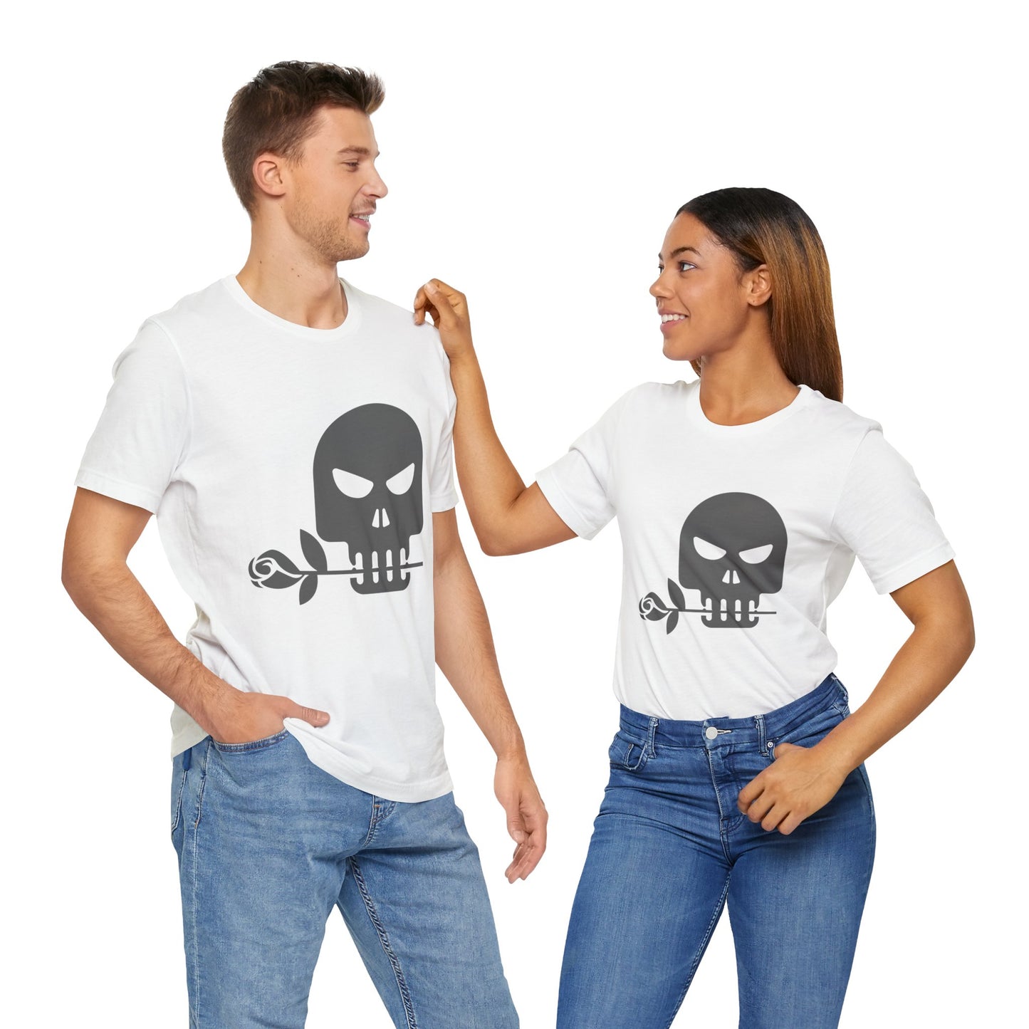 Unisex Cotton Tee Shirt with Skull