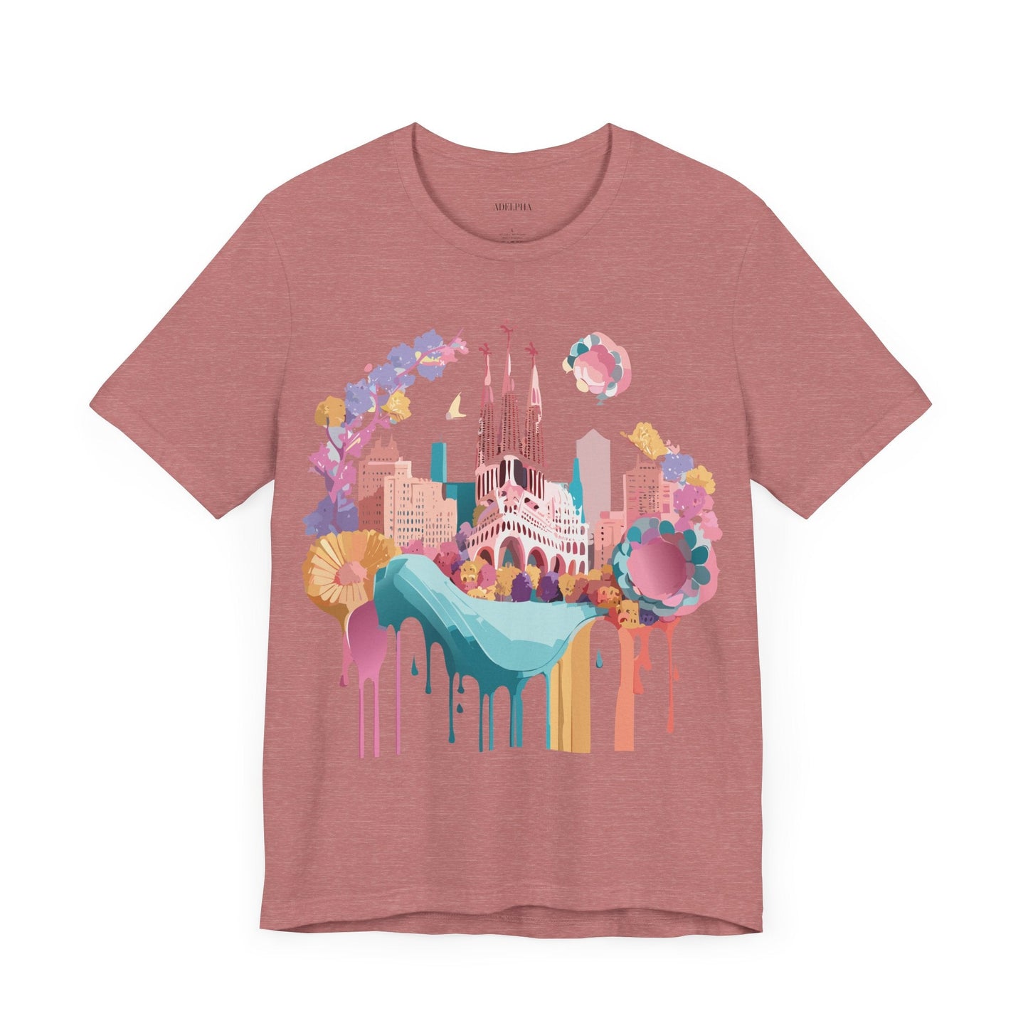 Unisex Graphic Tee Barcelona Design By Adelpha Vintage Artwork Unisex Jersey Short Sleeve Shirt