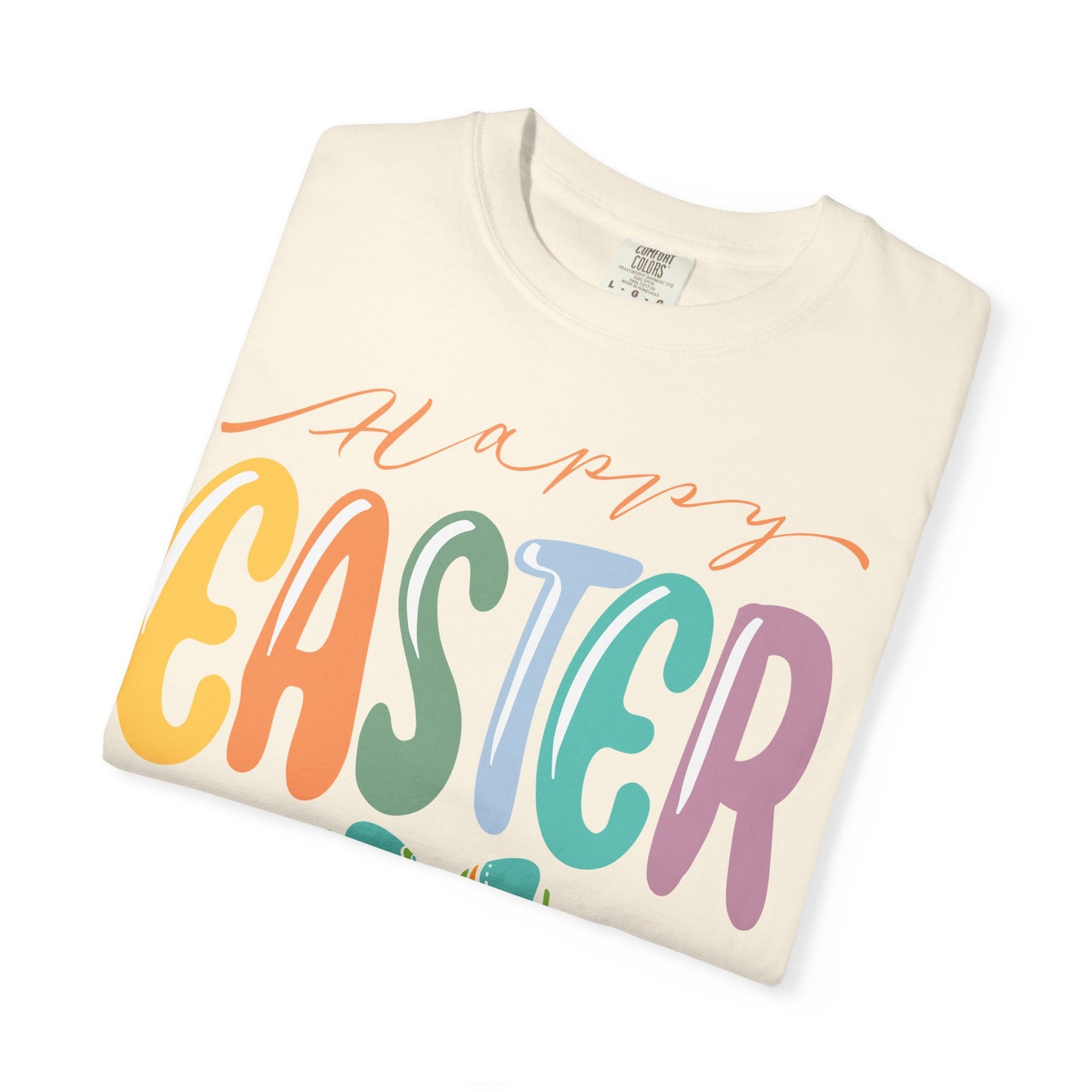 Happy Easter T-Shirt, Tee Shirt with Easter Signature, T Shirt with Easter Prints, Tee Shirt with Easter Design