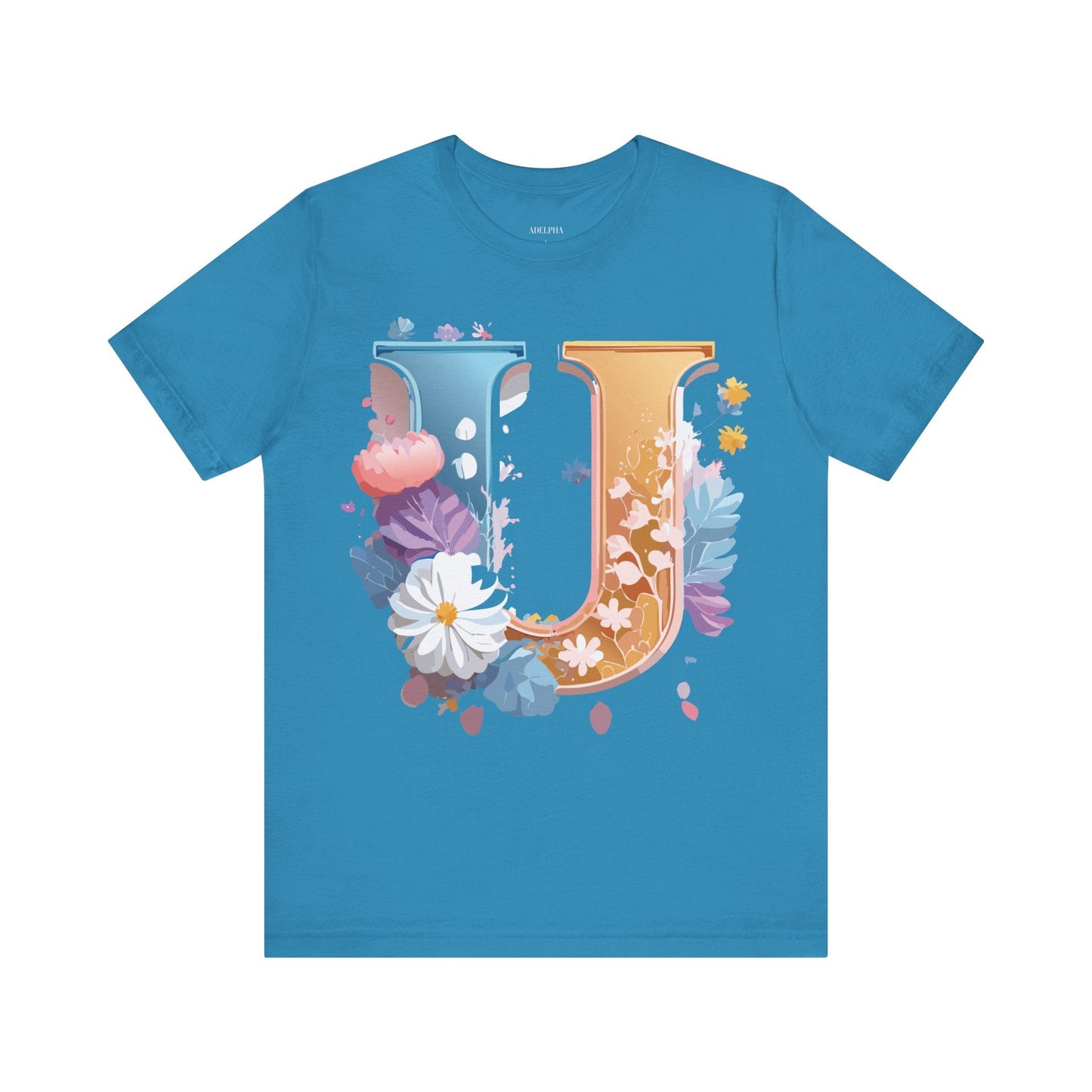 Letter U Graphic Tee Unisex Jersey Short Sleeve Premium Adelpha Art Design Shirt