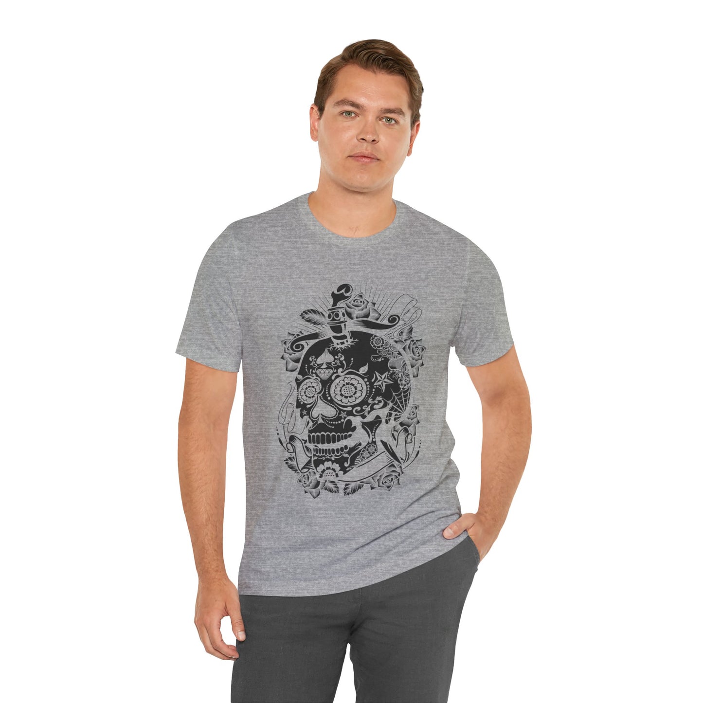 Unisex Cotton Tee Shirt with Skull