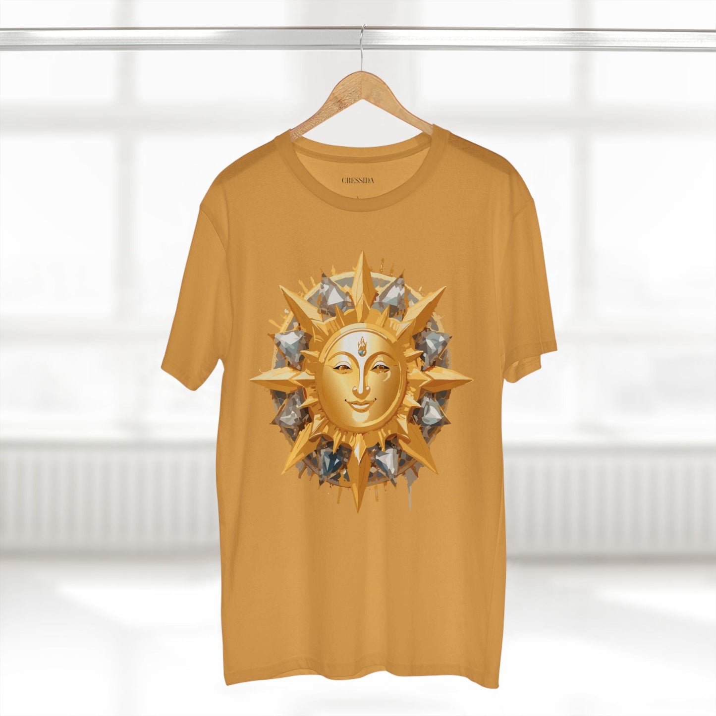 Gold Sun Graphic Unisex 100 Cotton T-Shirt with Golden Art Design 14