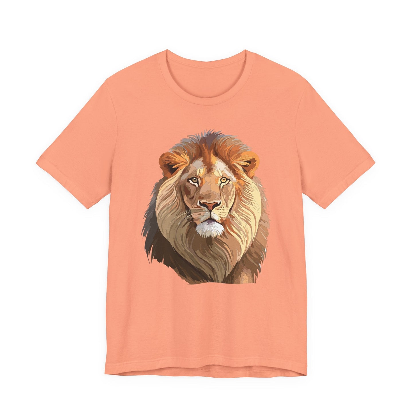 Safari Lion Head Illustration T-Shirt Unisex Cotton Realistic Lion Portrait Tee 3