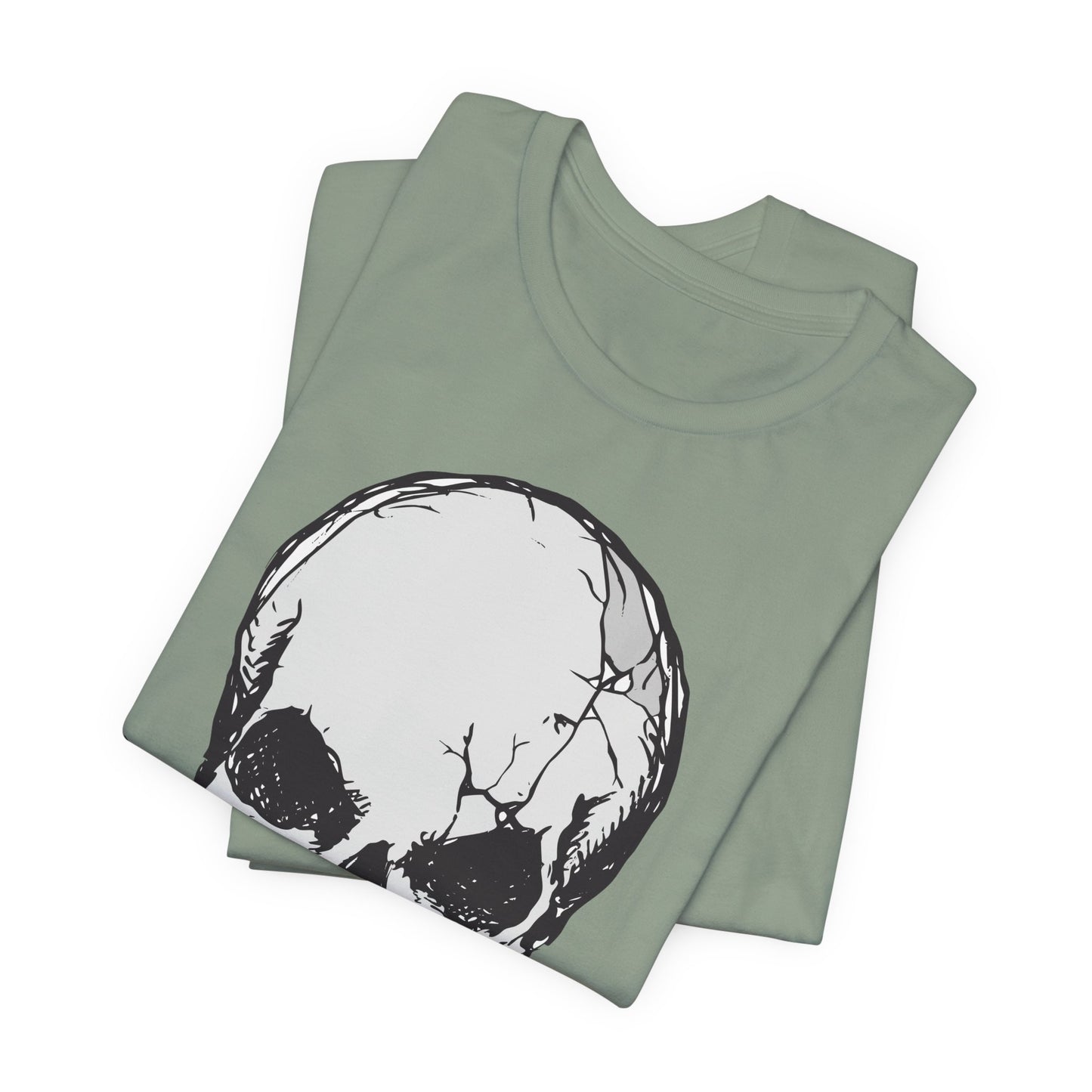 Grey Skull Graphic Design Tee, Skull Shirt, Vintage Tees, Art Design T-Shirt, Vintage Graphic Tee, Art Shirts with Skulls
