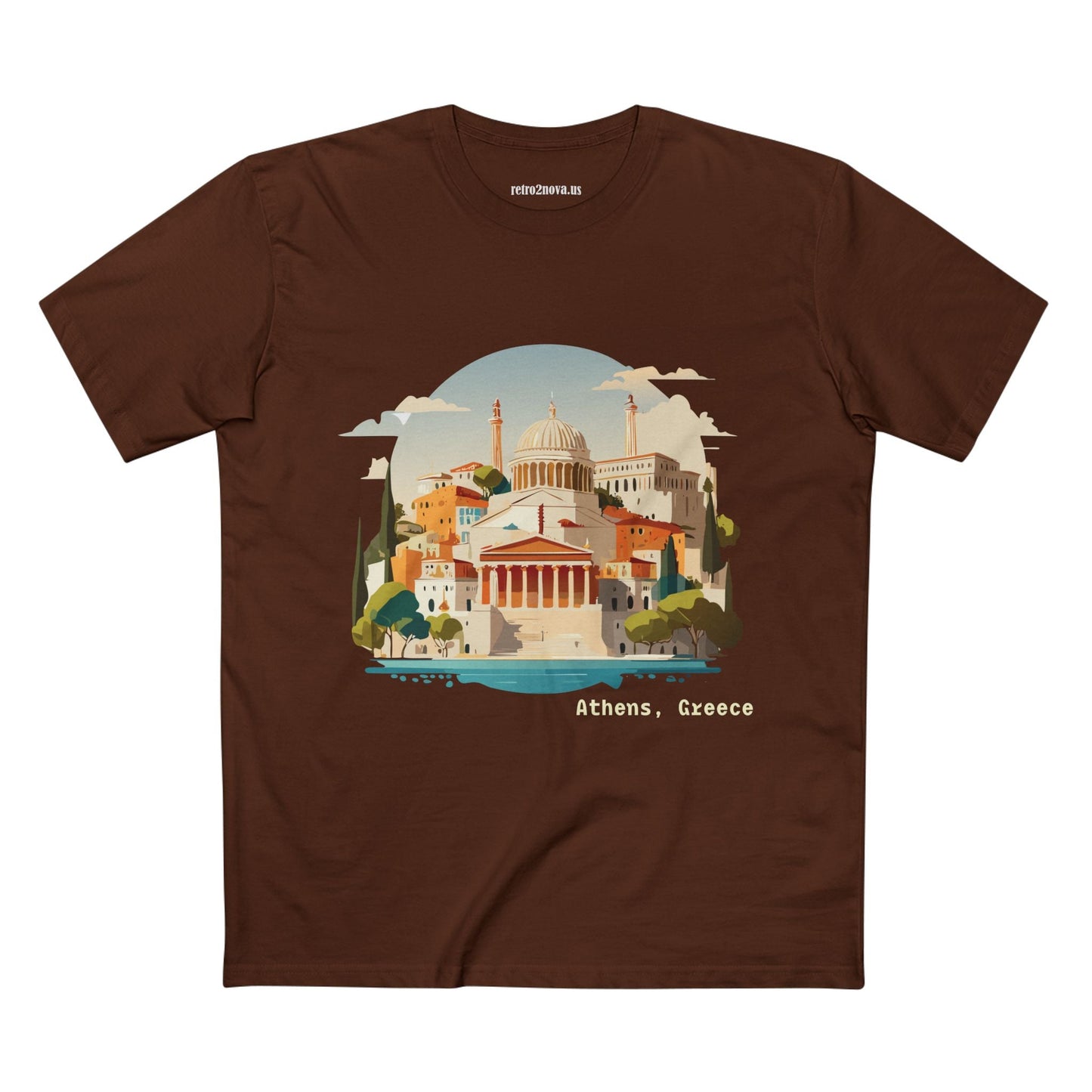 Greece Travel Shirt Unisex Premium Cotton Tee With Original Art Design From Retro2Nova