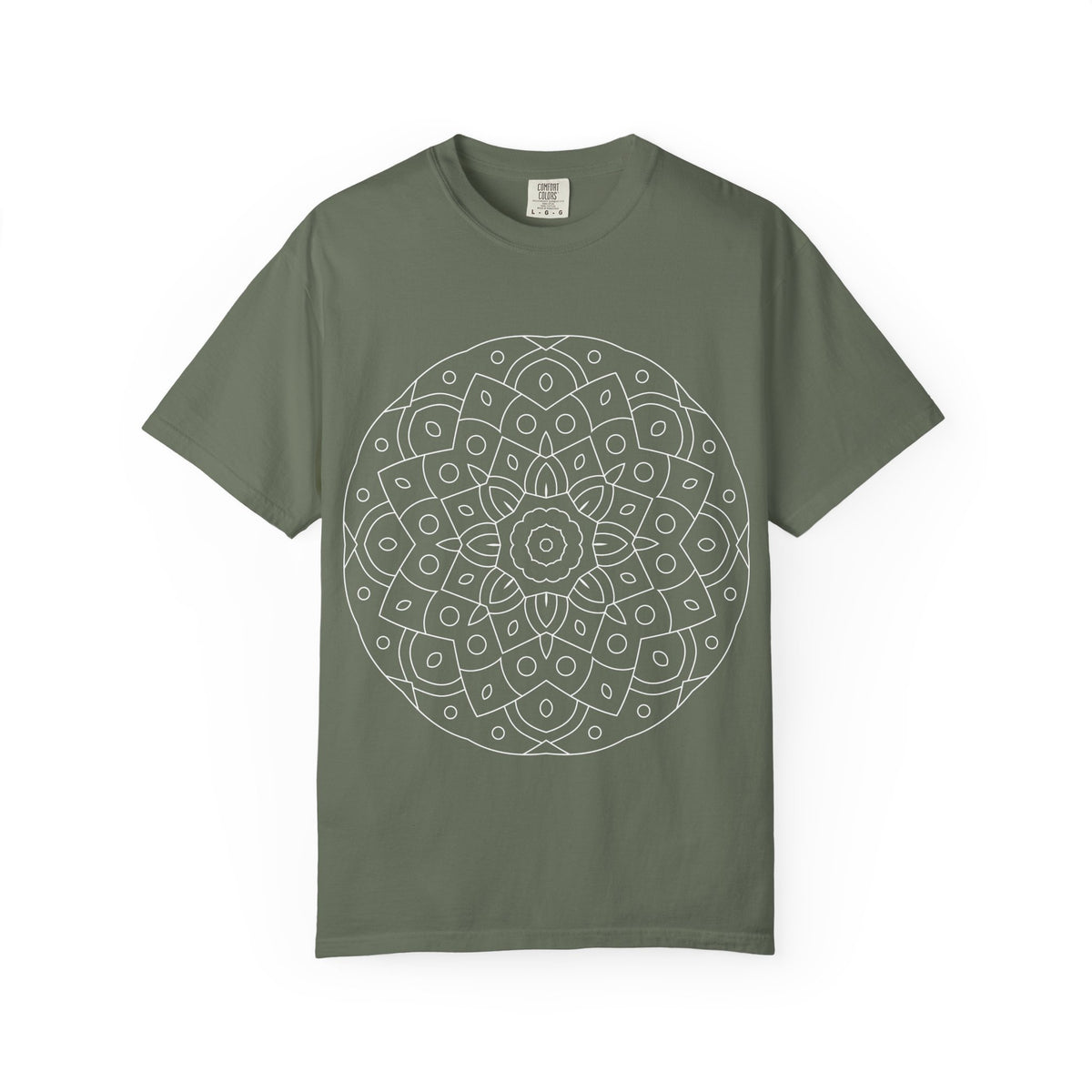Unisex Garment Dyed Cotton T-Shirt with Mandala Graphic Design