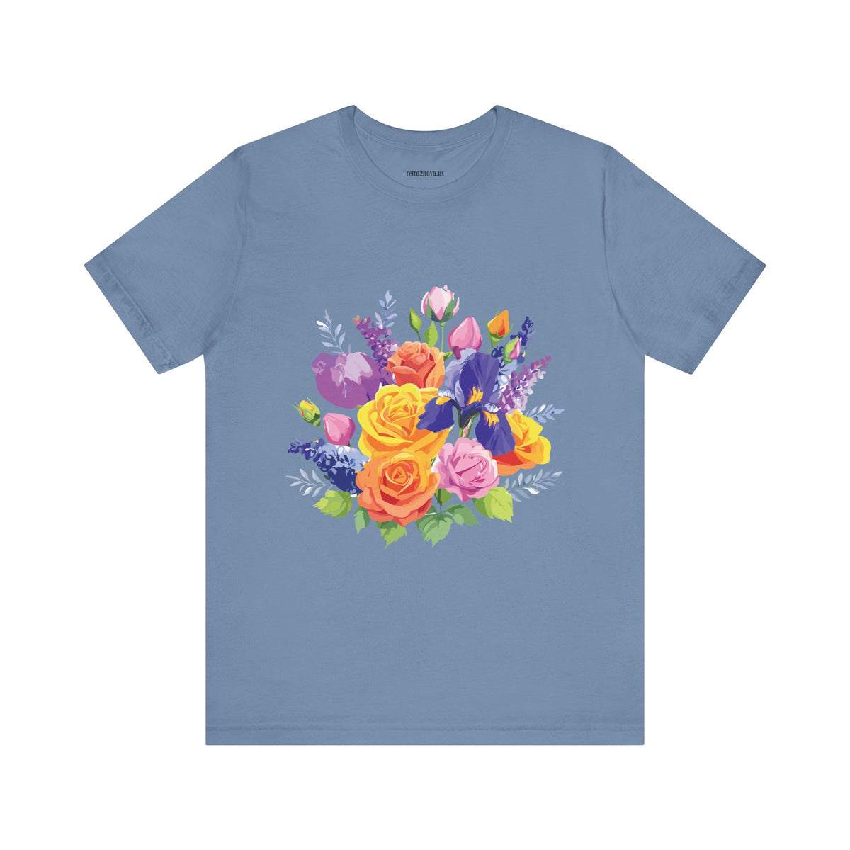 Floral Graphic Unisex Cotton Bella+Canvas Tee with Flowers Design ab103