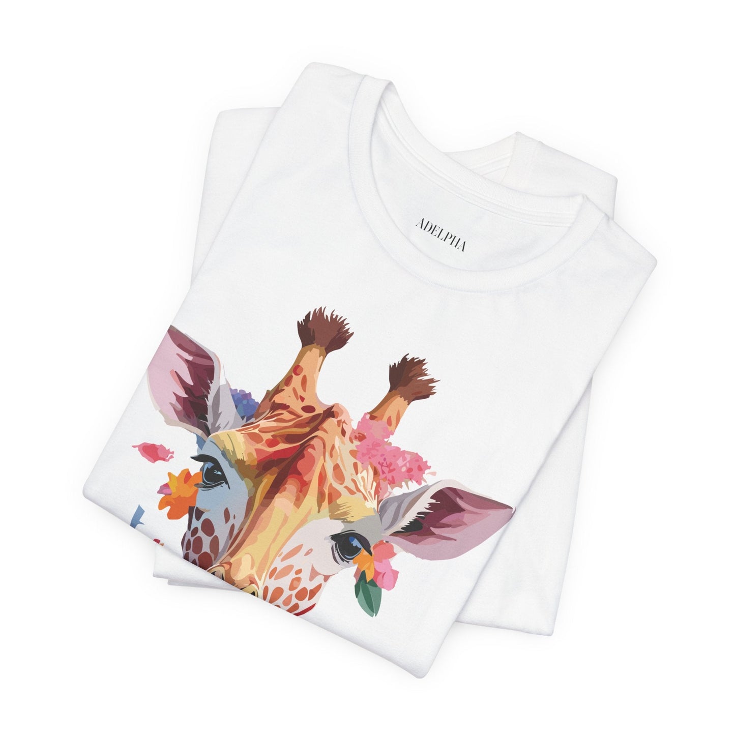 Adelpha Giraffe Graphic Tee Unisex Short Sleeve Art Design Shirt Vintage Inspired Artwork